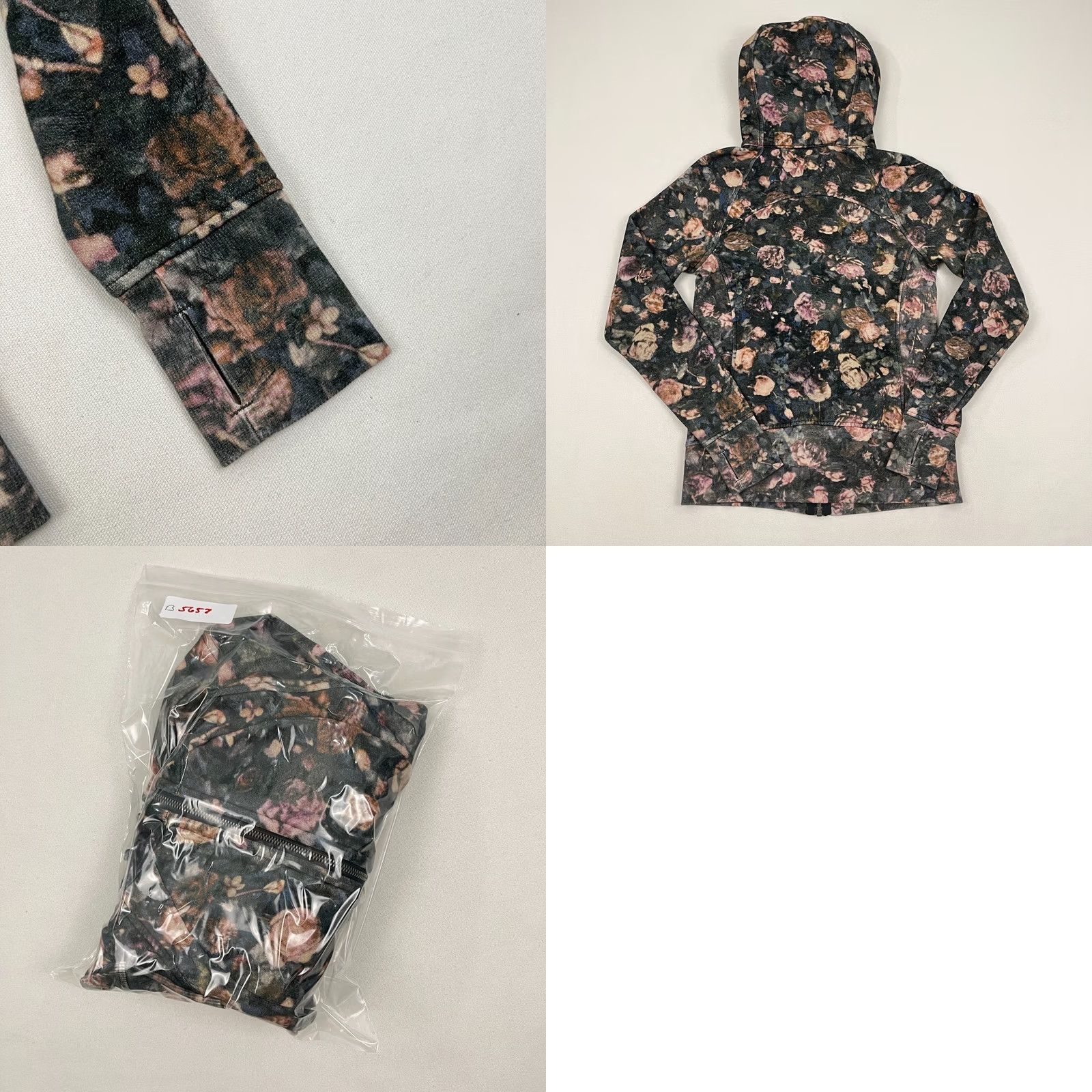 Lululemon VINTAGE Lululemon Scuba Hoodie Size 6 Frosted Rose Floral Active Sweatshirt Full Zip Size M / US 6-8 / IT 42-44 - 8 Thumbnail