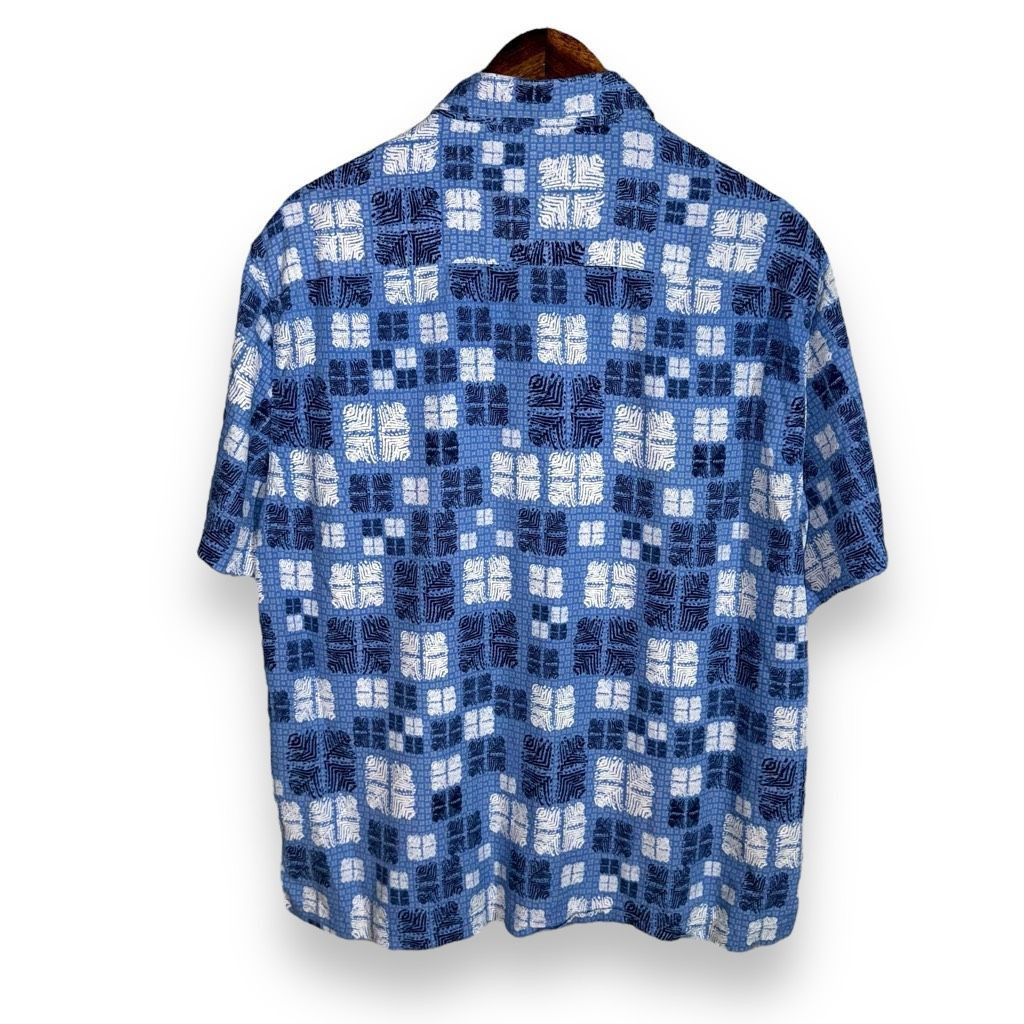 Nat Nast Rare Nat Nast South Pacific Blue Silk Camp Collar Silk Butto Size US L / EU 52-54 / 3 - 10 Thumbnail