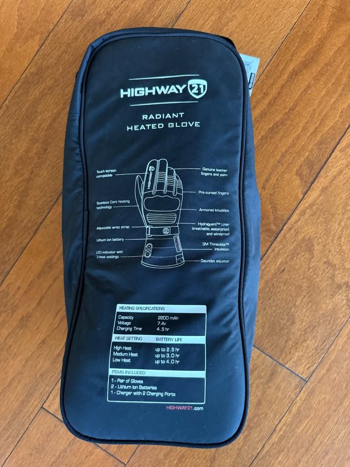 Other Highway 21 Radiant Gloves,Heated Leather Motorcycle Gauntlet Size ONE SIZE - 9 Thumbnail