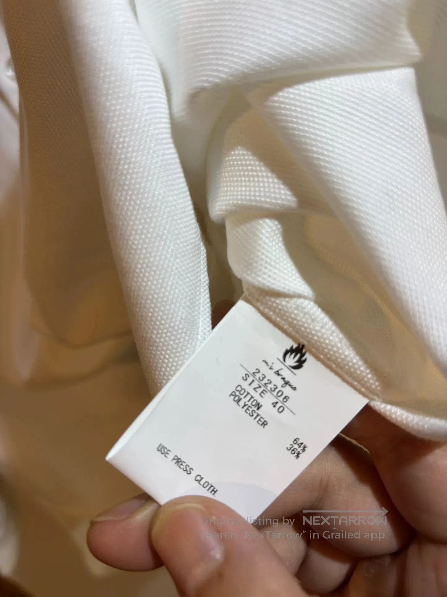 M.Nii Men's Brapue Italian Arc Collar Shirt. Size US M / EU 48-50 / 2 - 8 Thumbnail