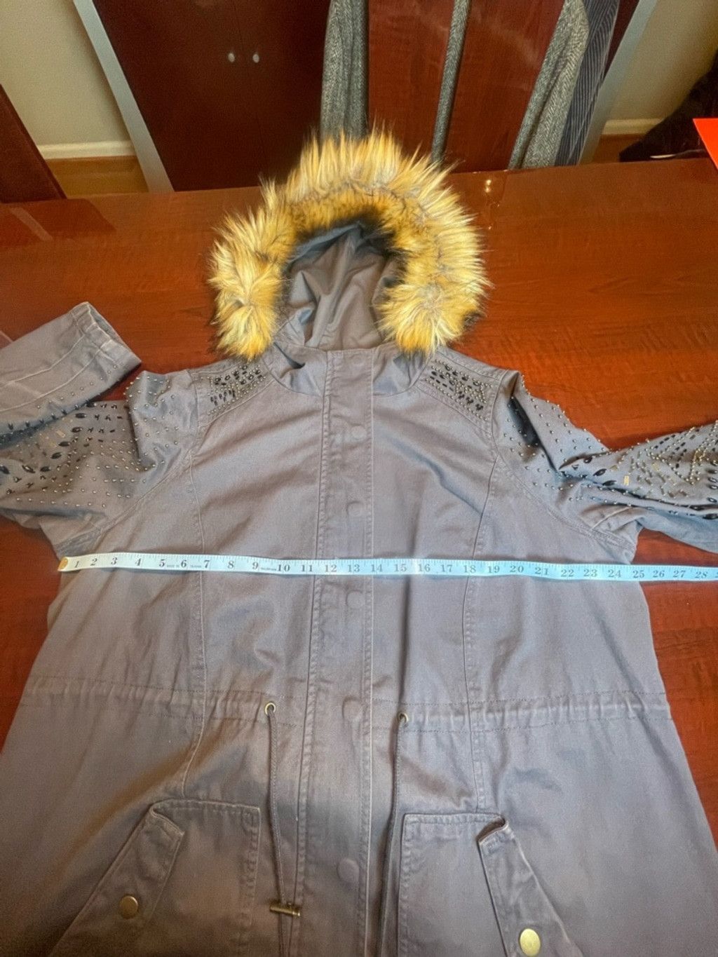 Torrid Torrid Embellished Rhinestone Parka Coat w/ Faux Fur Hood 1 Size XL / US 12-14 / IT 48-50 - 7 Thumbnail