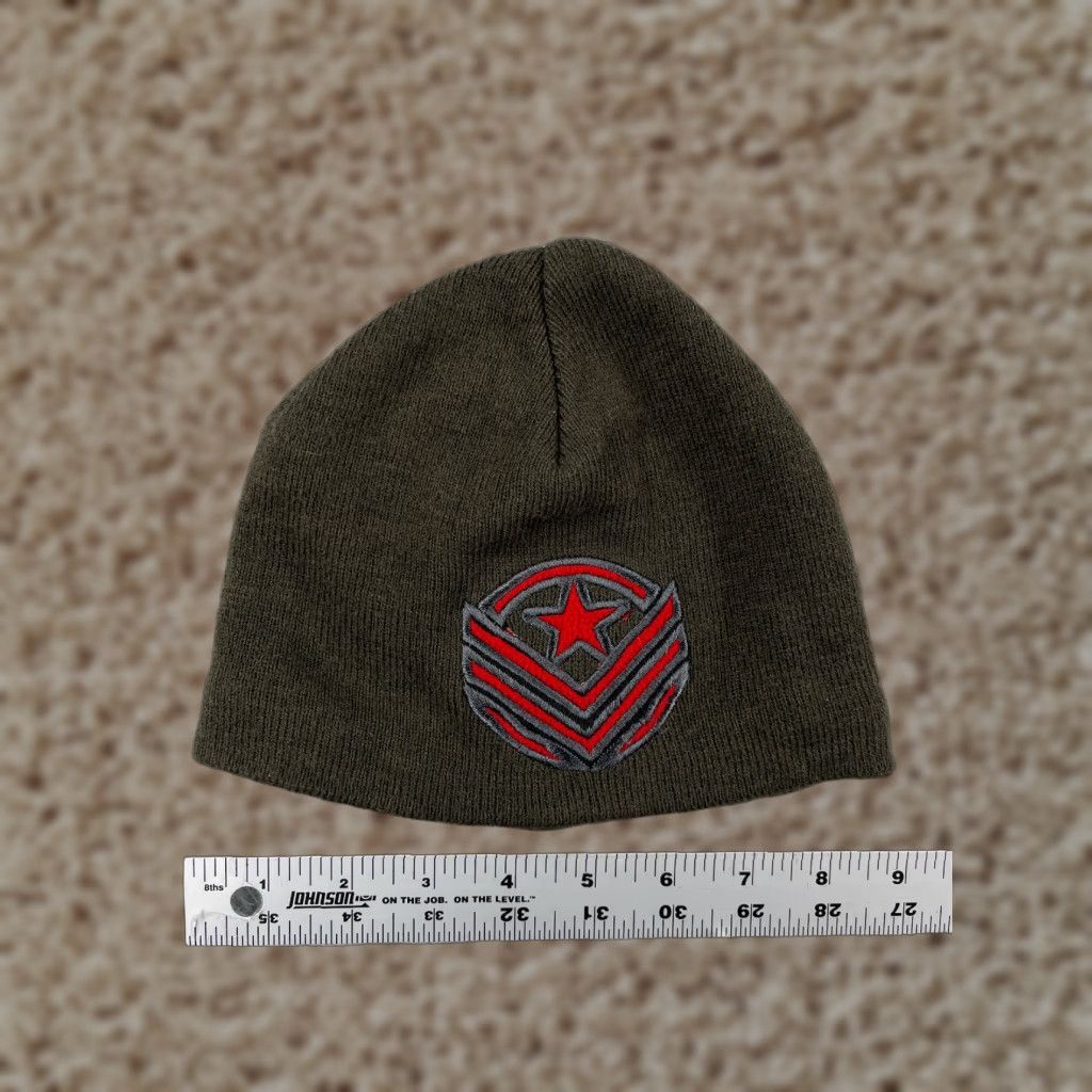 Vintage VINTAGE US Army Beanie Toque Adult Small Green Gray Knit Acrylic Polyester Lined Ski Size ONE SIZE - 1 Thumbnail