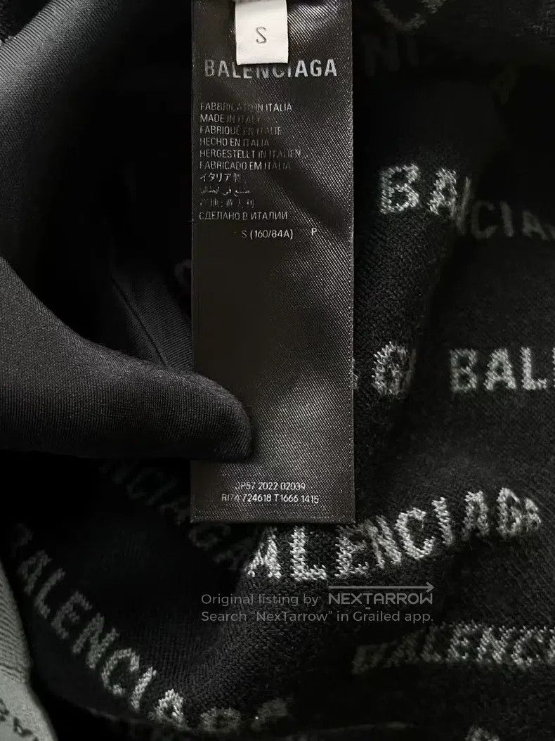 Balenciaga Balenciaga Grey-Green Barrage Full Print Logo Knit Sweater Size US S / EU 44-46 / 1 - 4 Thumbnail