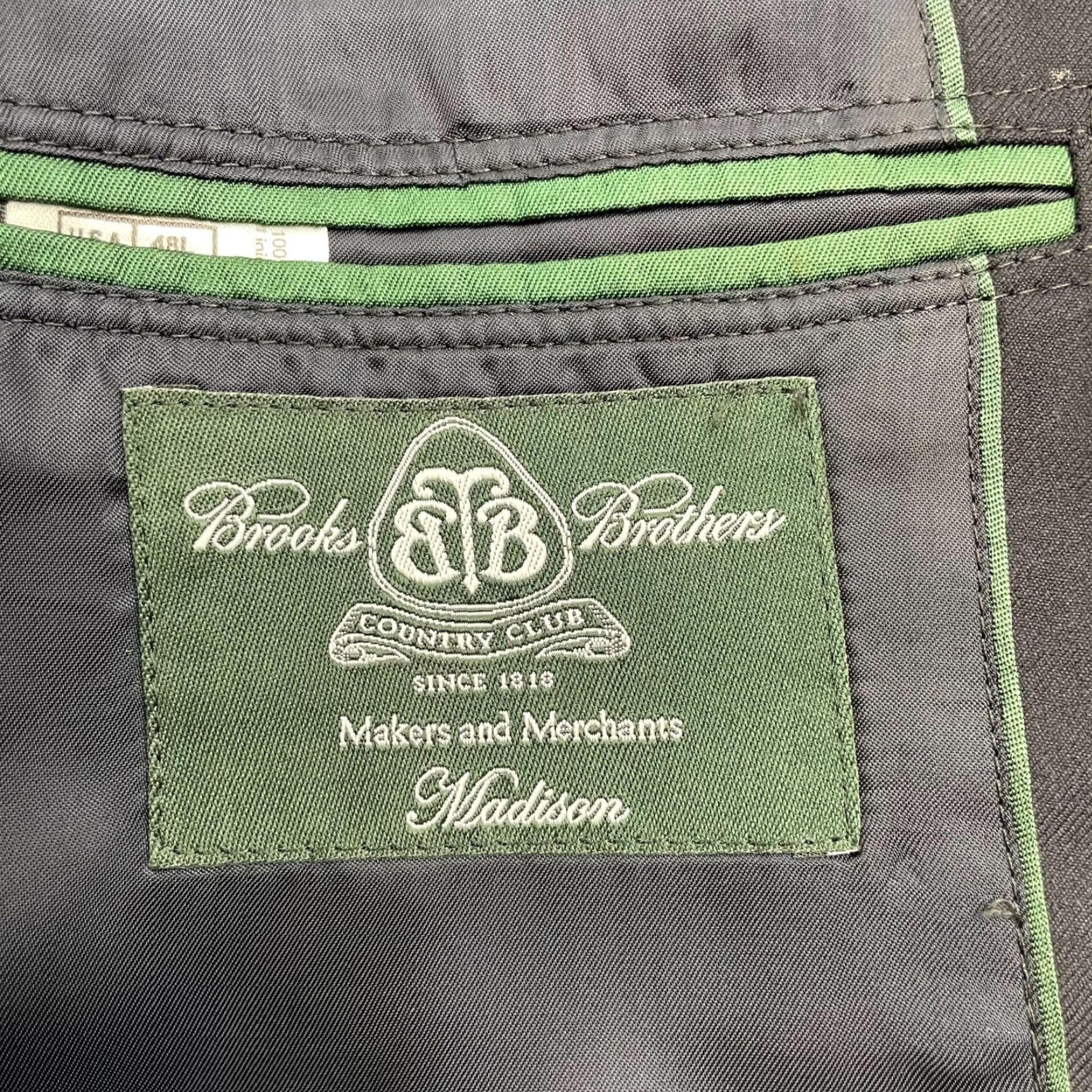 Brooks Brothers Brooks Brothers Country Club Blazer Two Button Navy Wool 100% Medium/42L Mens Madison Gold Button Navy • USA • 48L Size 42R - 6 Thumbnail