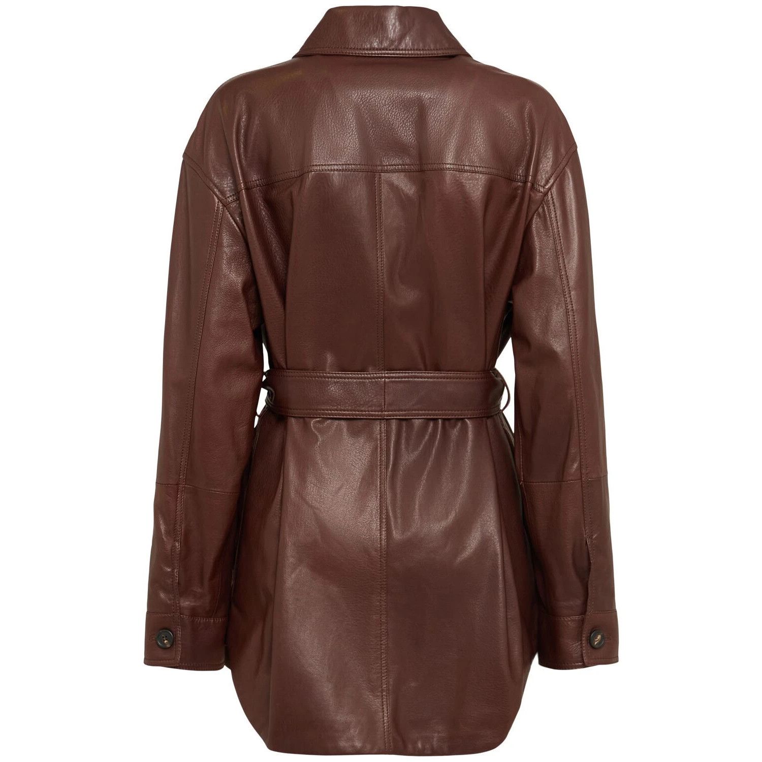 Brunello Cucinelli BRUNELLO CUCINELLI Bordeaux Leather Jacket New & Authentic ( Size M / US 6-8 / IT 42-44 - 2 Thumbnail