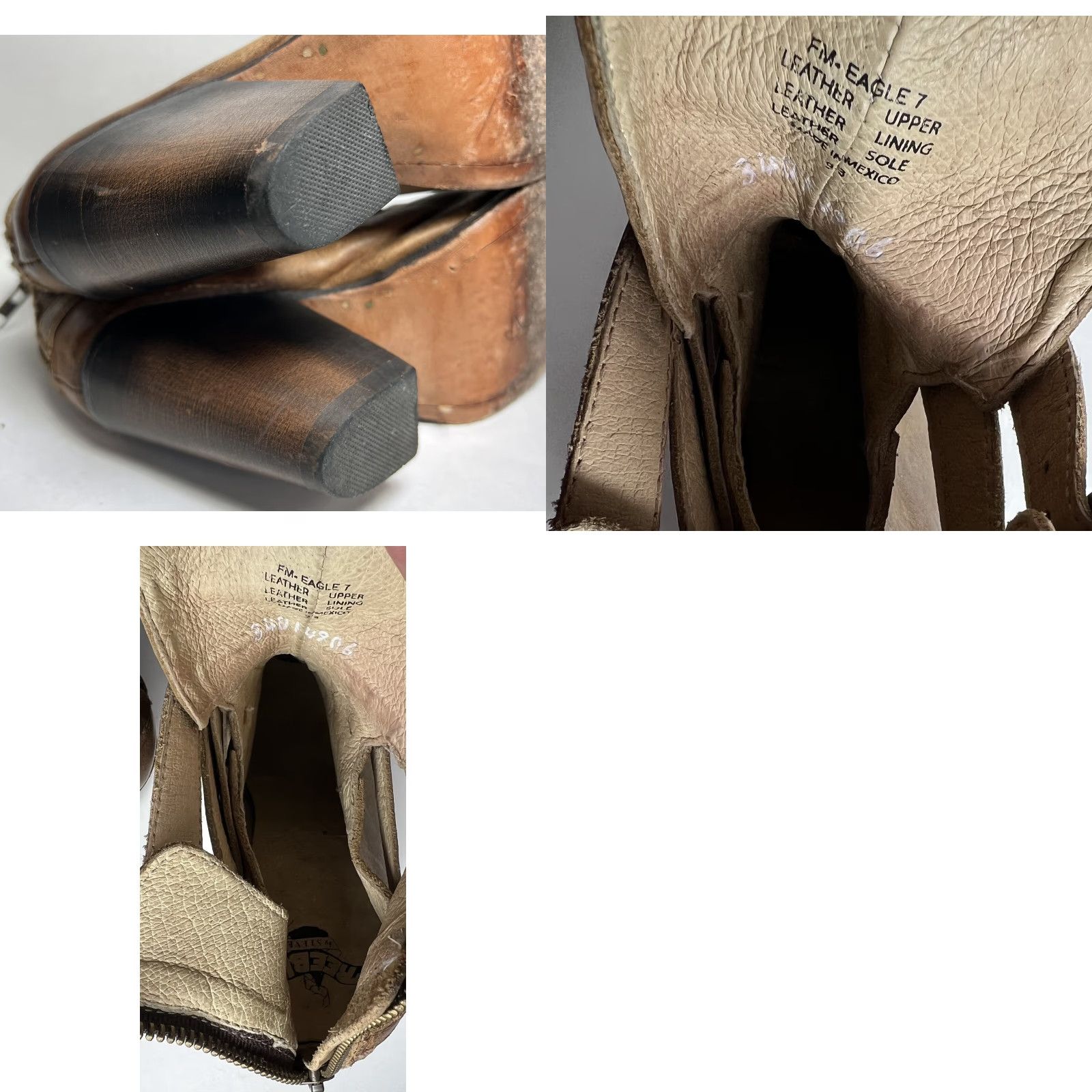 FREEBIRD VINTAGE Freebird By Steven Eagle Booties Peep Toe Leather Boots Brown Size 7 Womens Shoes Eagle Theme Size US 7 / IT 37 - 8 Thumbnail
