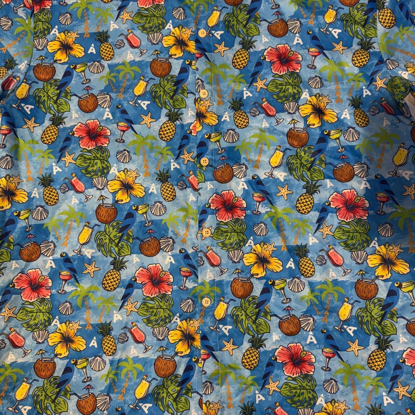 Other Aspenville Hawaiian Shirt XL Blue Macaw Pineapple Cocunut Ru Size US XL / EU 56 / 4 - 3 Thumbnail