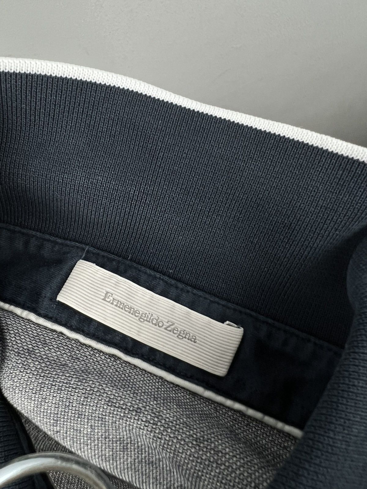 Ermenegildo Zegna Ermenegildo Zegna Grey/Navy Polo T Shirt Size US S / EU 44-46 / 1 - 8 Thumbnail