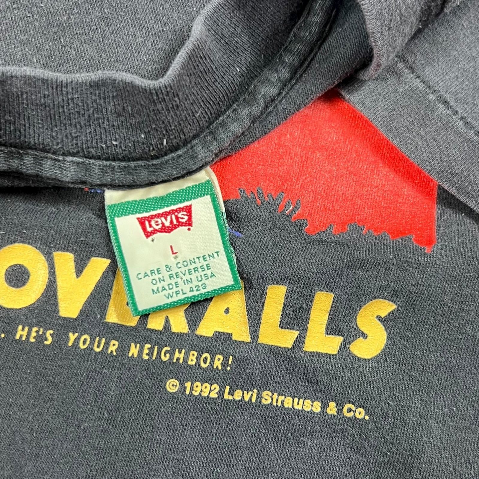 Levi's × Vintage 1992 Levi’s Levi Strauss Overalls Cowboy faded denim tee Size US L / EU 52-54 / 3 - 6 Thumbnail
