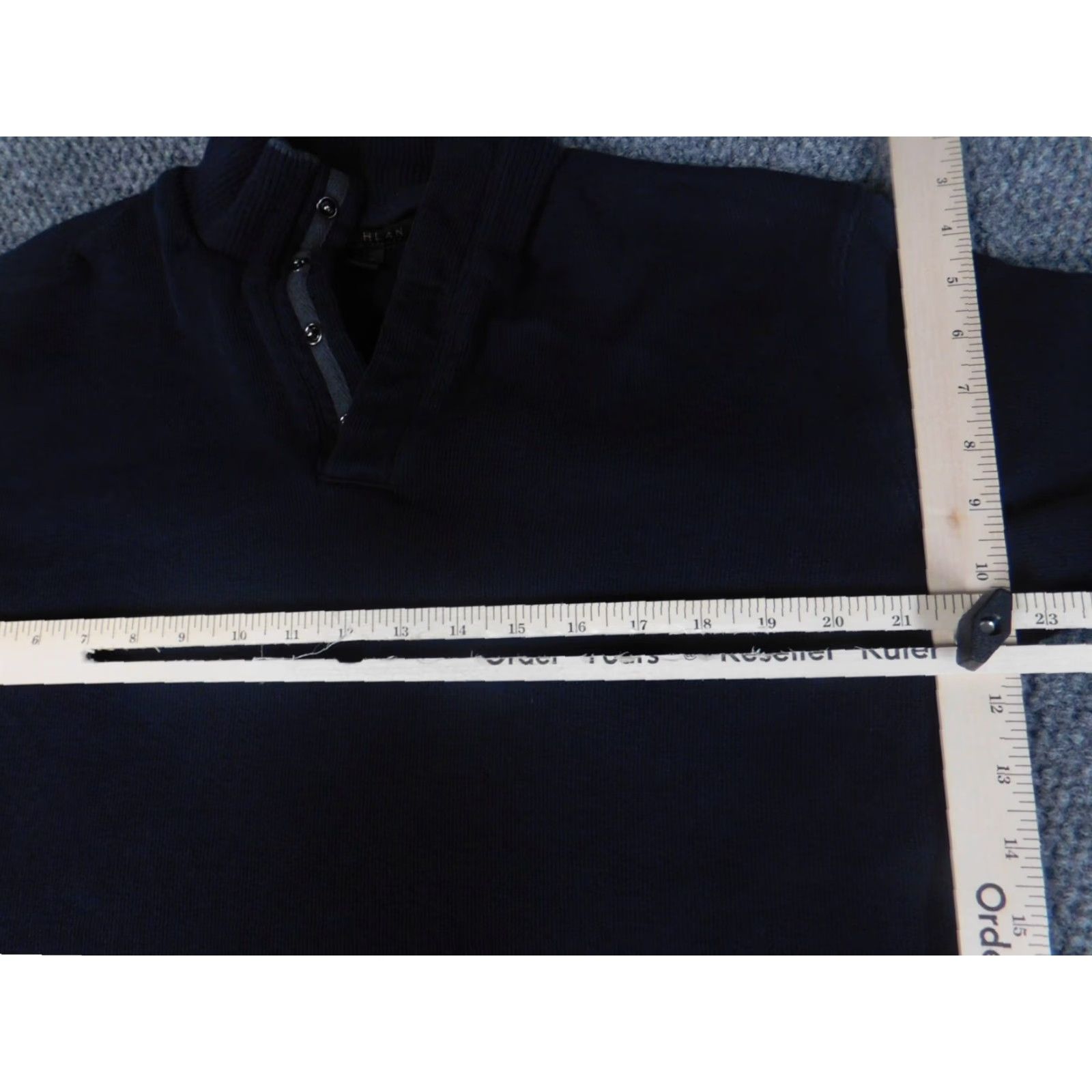 Vintage Lachlan Mens Sweater XL Blue Crew Neck Pullover Cable-Knit Stretch Quilted Long Sleeve Regular Knit Cotton 1/4 Zip Fall Walking Size US XL / EU 56 / 4 - 5 Thumbnail