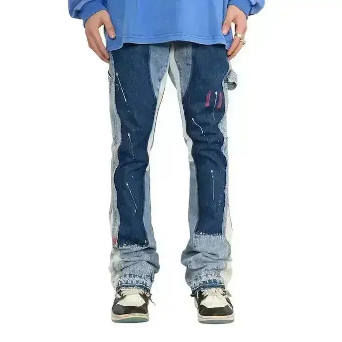 Japanese Brand Paint Splatter Stacked Denim Jeans Size US 34 / EU 50 - 1 Thumbnail
