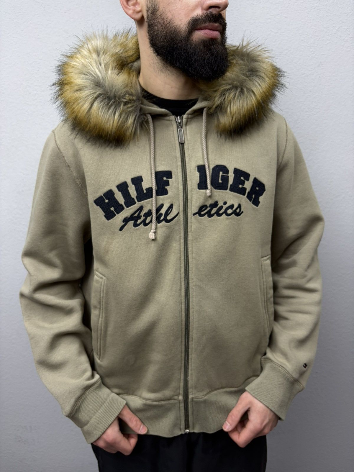 If Six Was Nine Tommy Hilfiger Fur Hood Zip Hoodie Y2K Archive Streetwear Size US M / EU 48-50 / 2 - 1 Thumbnail