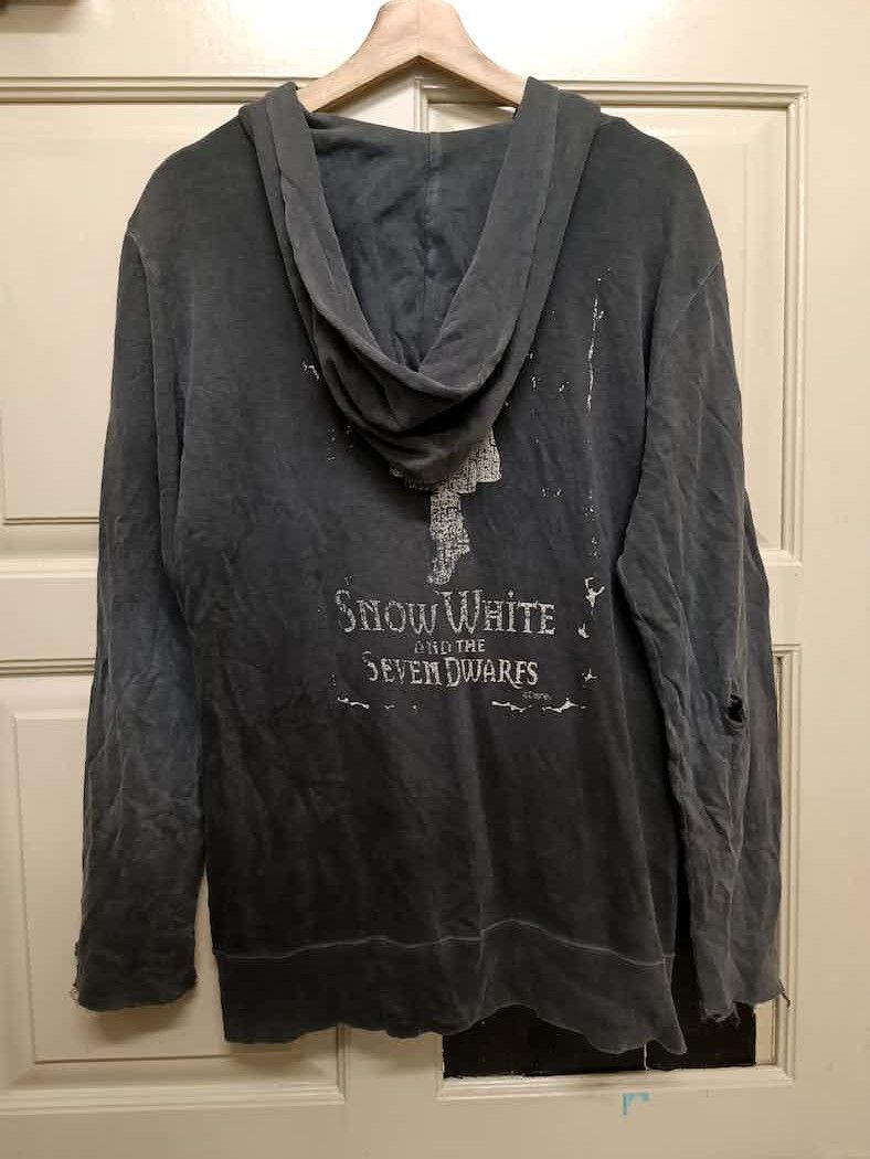 image of Vintage Sweatshirt Hoodie +8 Paris Rock Distressed in Black, Men's (Size Small)