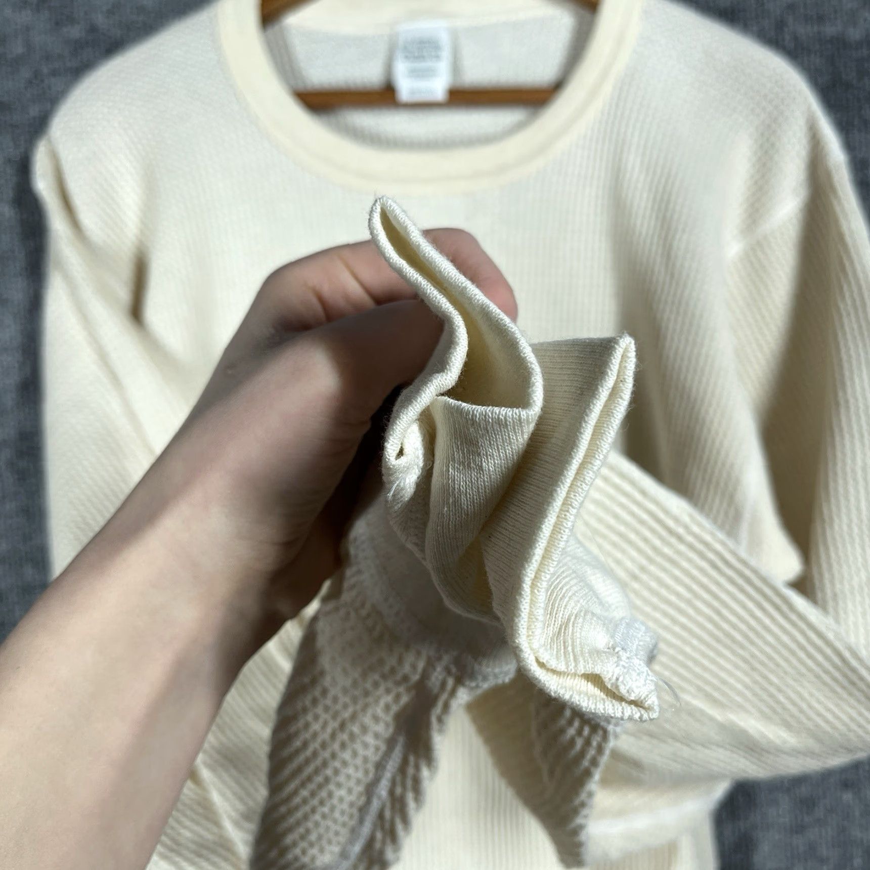 Vintage VINTAGE JE Morgan Thermal Shirt Mens 2XL Tall White USA 80s 90s Cotton Knit Crew Neck Long Sleeve Woolless No. Size US XXL / EU 58 / 5 - 5 Thumbnail