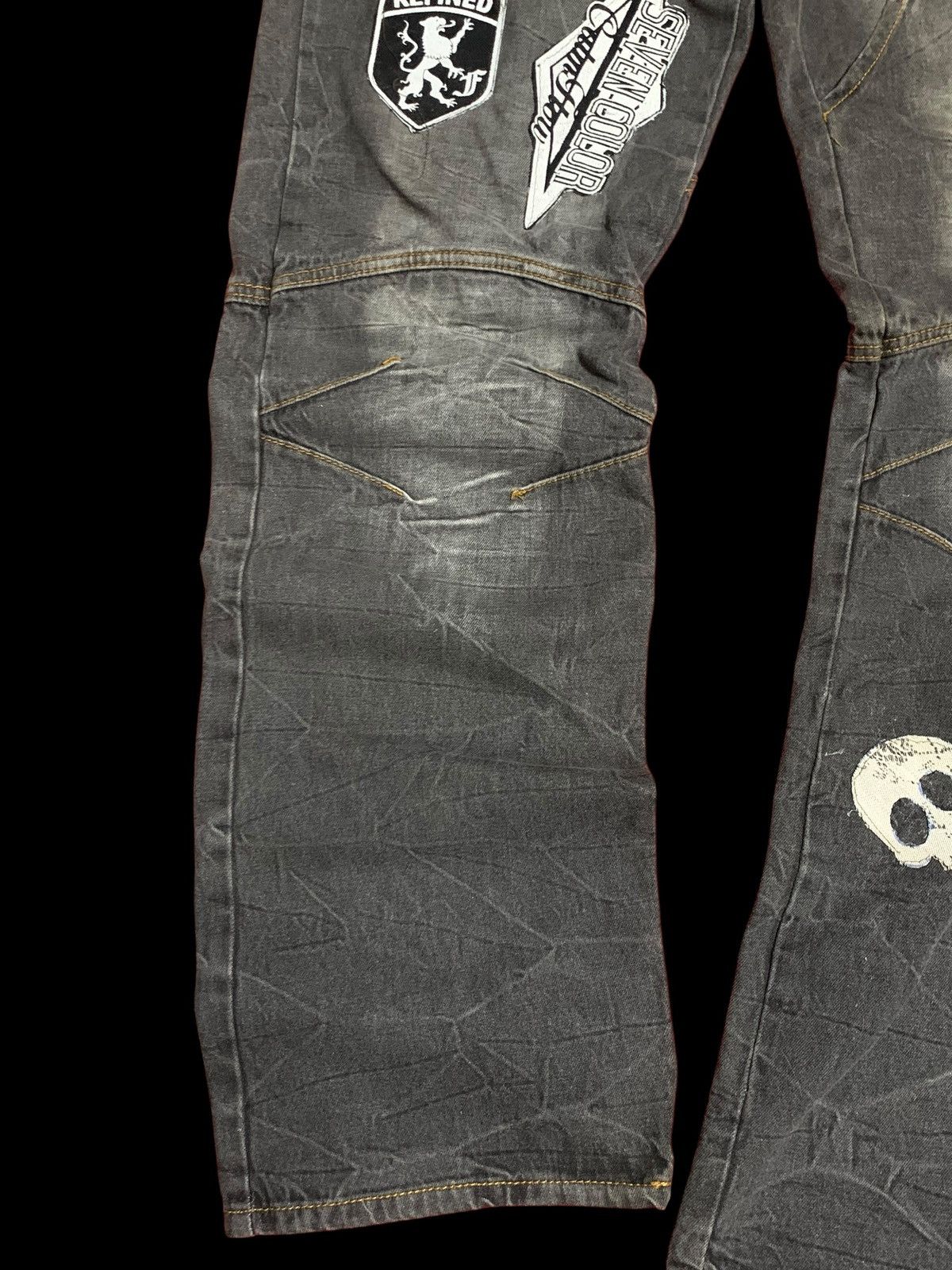 Japanese Brand vintage bondage punk skull head waist half back front Denim Size US 37 - 6 Thumbnail