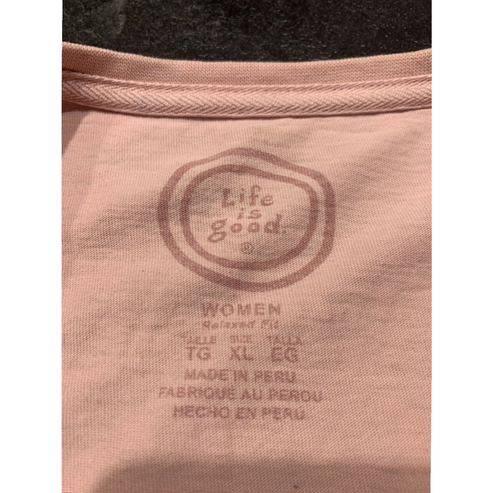 Life is Good Life Is Good Short Sleeve T-Shirt XL Pink Peace Theme Women Size XL / US 12-14 / IT 48-50 - 7 Thumbnail