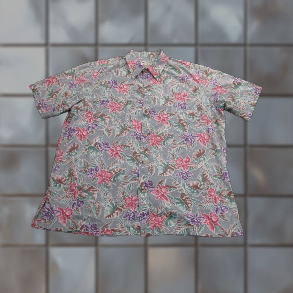 ALOHAS VINTAGE Cooke Street Shirt Mens XL Gray Floral Hawaiian Aloha Button Up Short Sleeve Womens? No, Mens. Size US XL / EU 56 / 4 - 1 Thumbnail