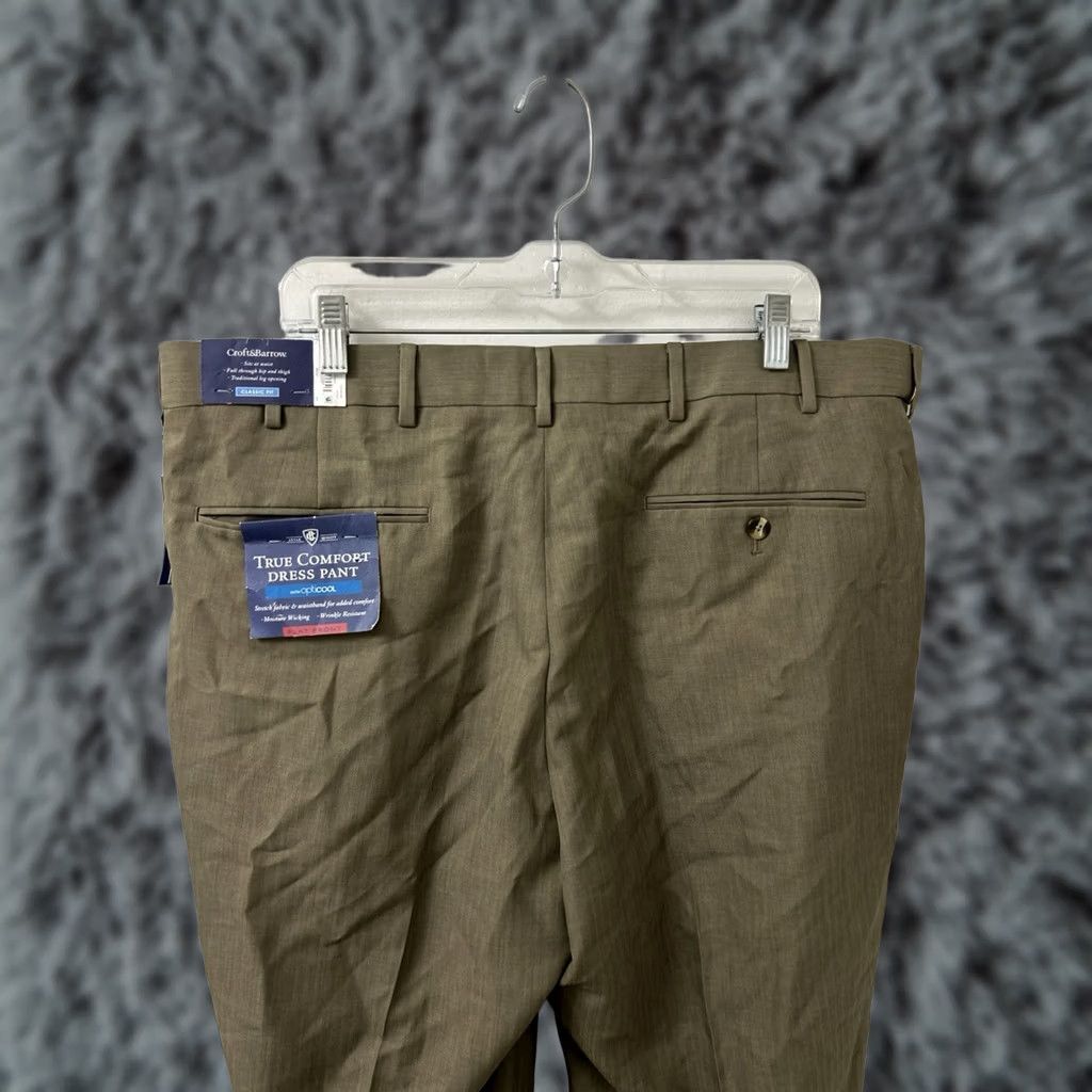 Croft & Barrow Croft & Barrow True Comfort Dress Pants Mens 40x30 Olive Brown Herringbone NWT Size US 40 / EU 56 - 1 Thumbnail