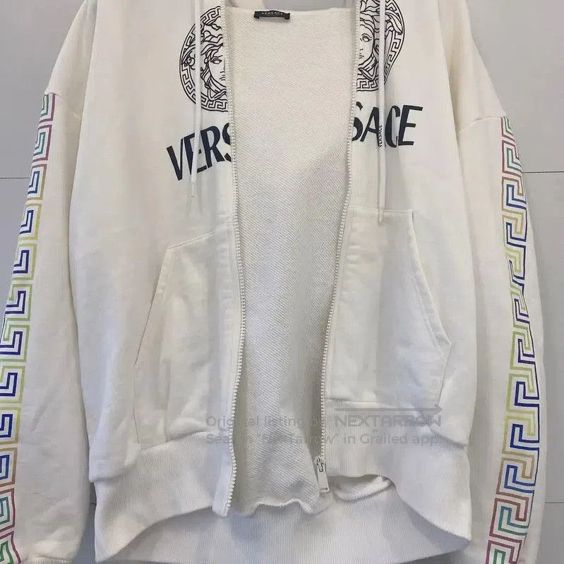 Versace Versace White Cotton Women's Hoodie . Size L / US 10 / IT 46 - 7 Thumbnail