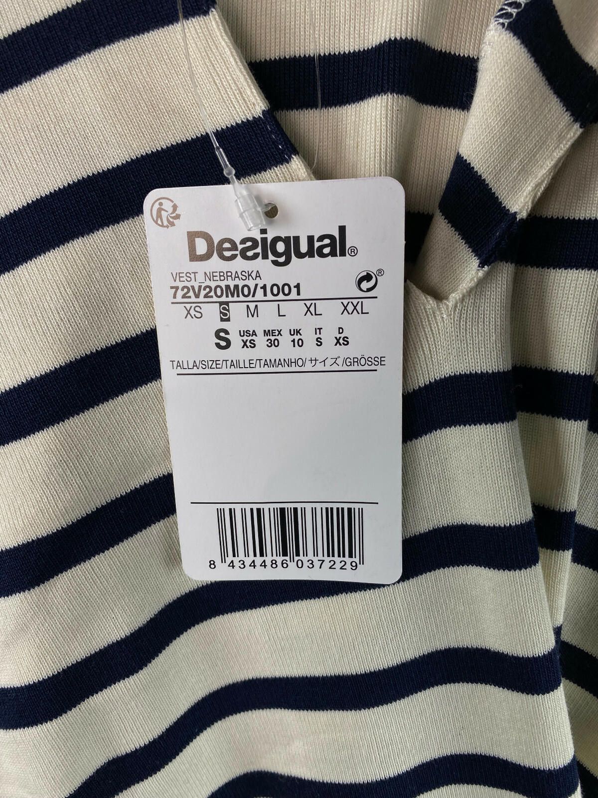 Desigual Desigual White Stripe Bodycon A-Line Dress Size S Size S / US 4 / IT 40 - 9 Thumbnail