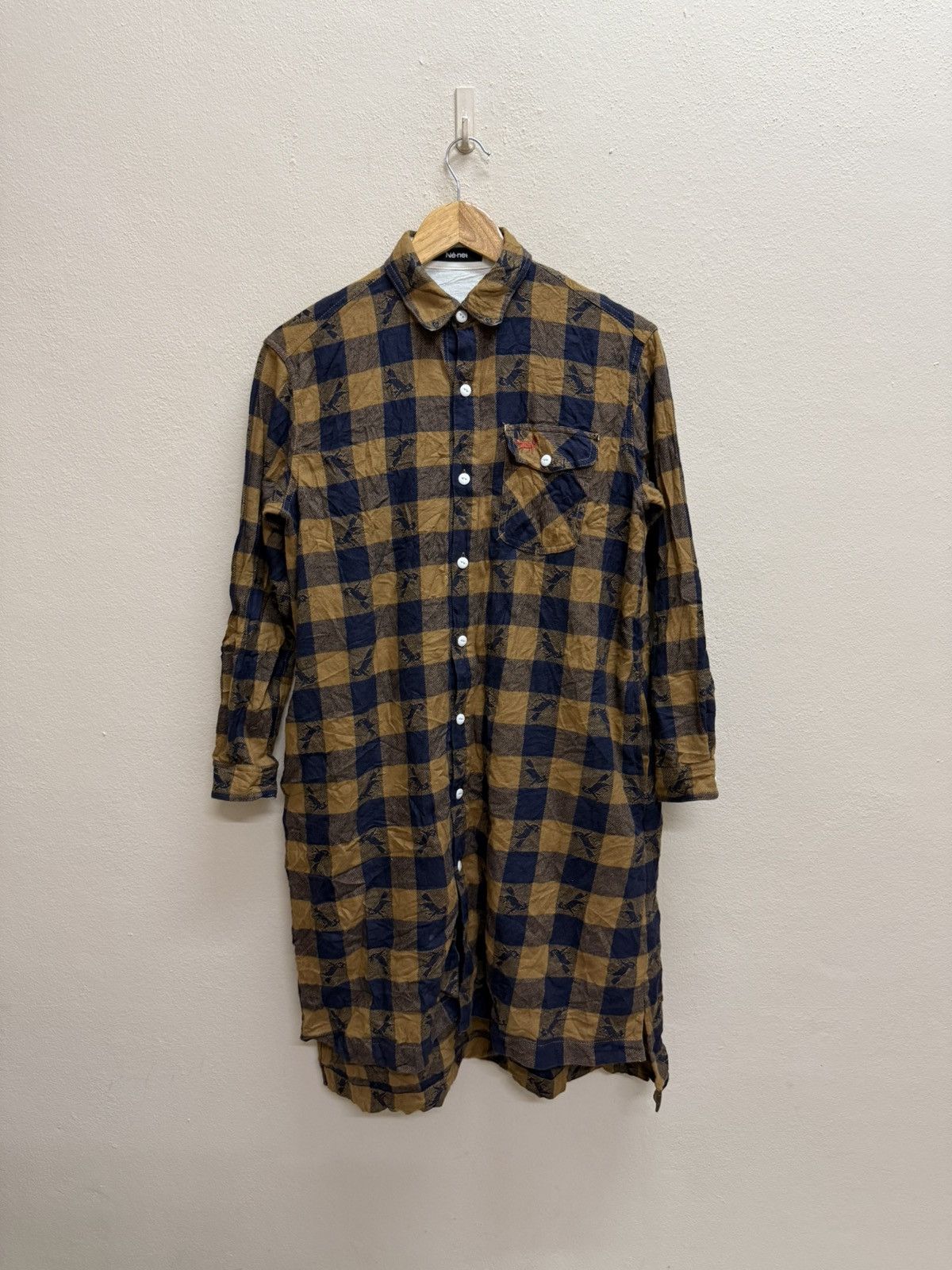 Issey Miyake Ne-Net Chekered Flanel Long Shirt Button Up Size M / US 6-8 / IT 42-44 - 16 Thumbnail