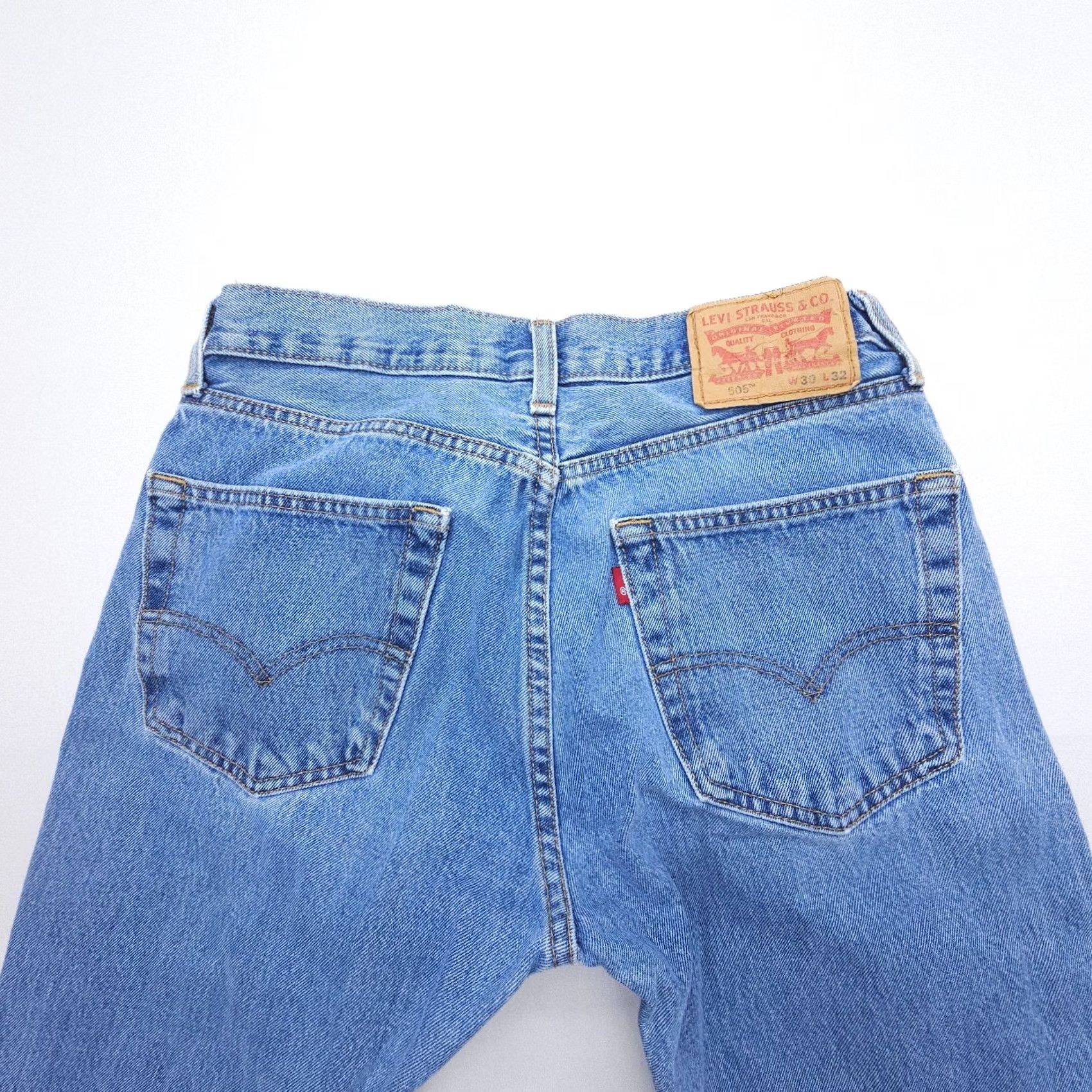 Levi's Levi's 505 Jeans Regular Fit Straight Leg Mens 30 x 30 Denim Blue Cotton 5-Pocket Logo Vintage No (30") 30" Inseam Size US 30 / EU 46 - 3 Thumbnail