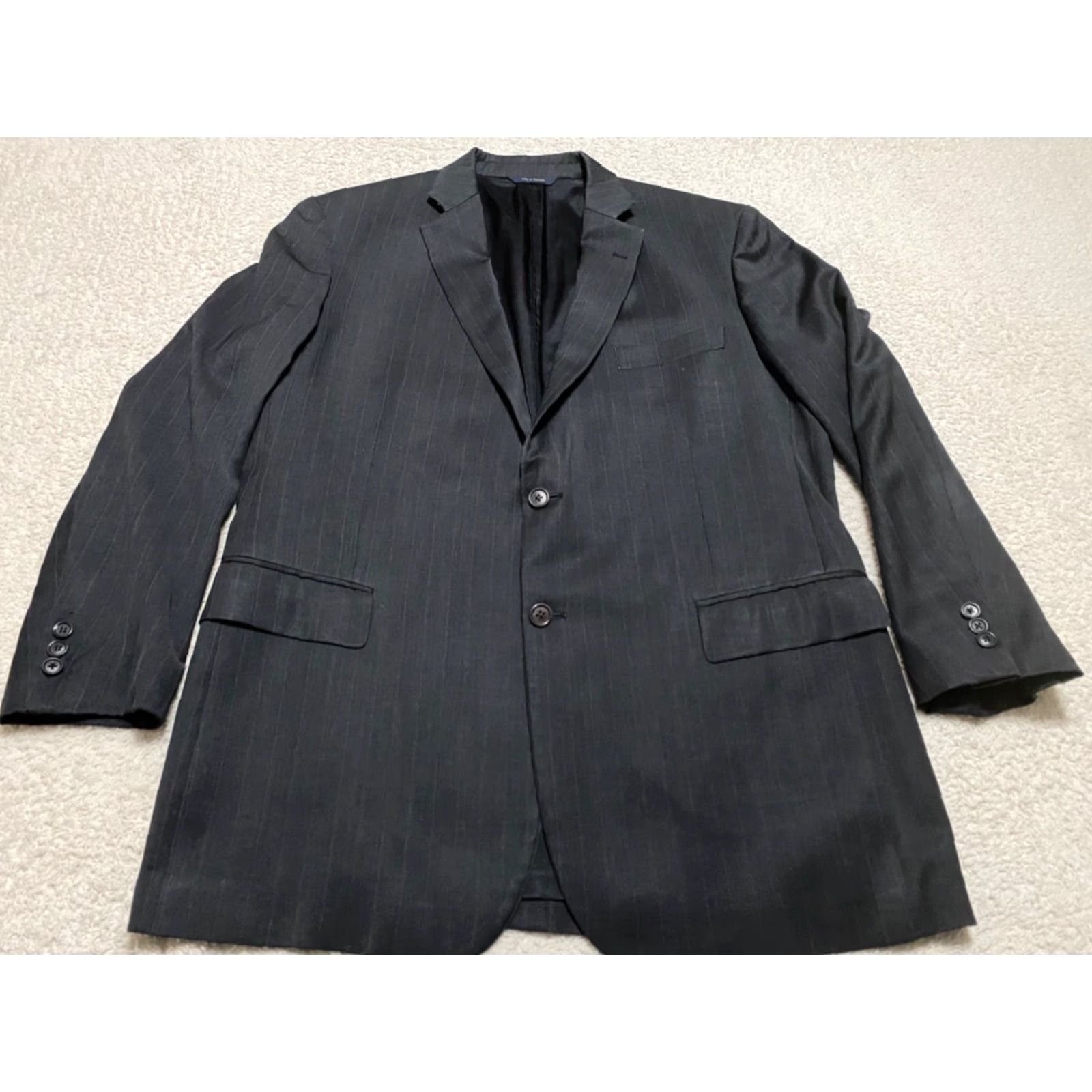 Brooks Brothers Brooks Brothers Blazer Mens 46 Wool Gray Striped Two-Button Single-Breasted Jacket Size US XXL / EU 58 / 5 - 2 Thumbnail