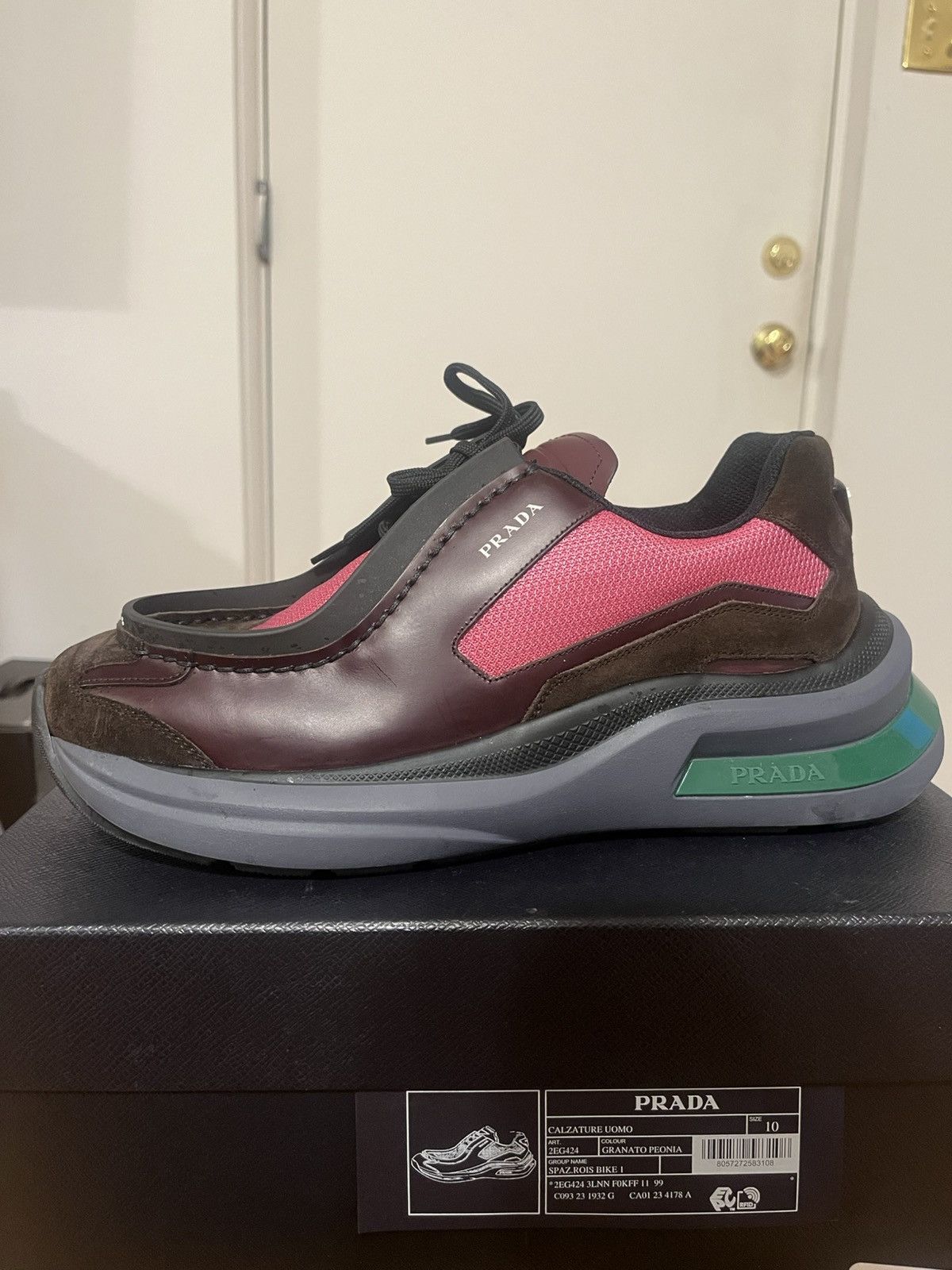 Prada Prada Systeme Brushed Leather Derby Sneakers Sz UK 10 US 11 Size US 11 / EU 44 - 1 Thumbnail
