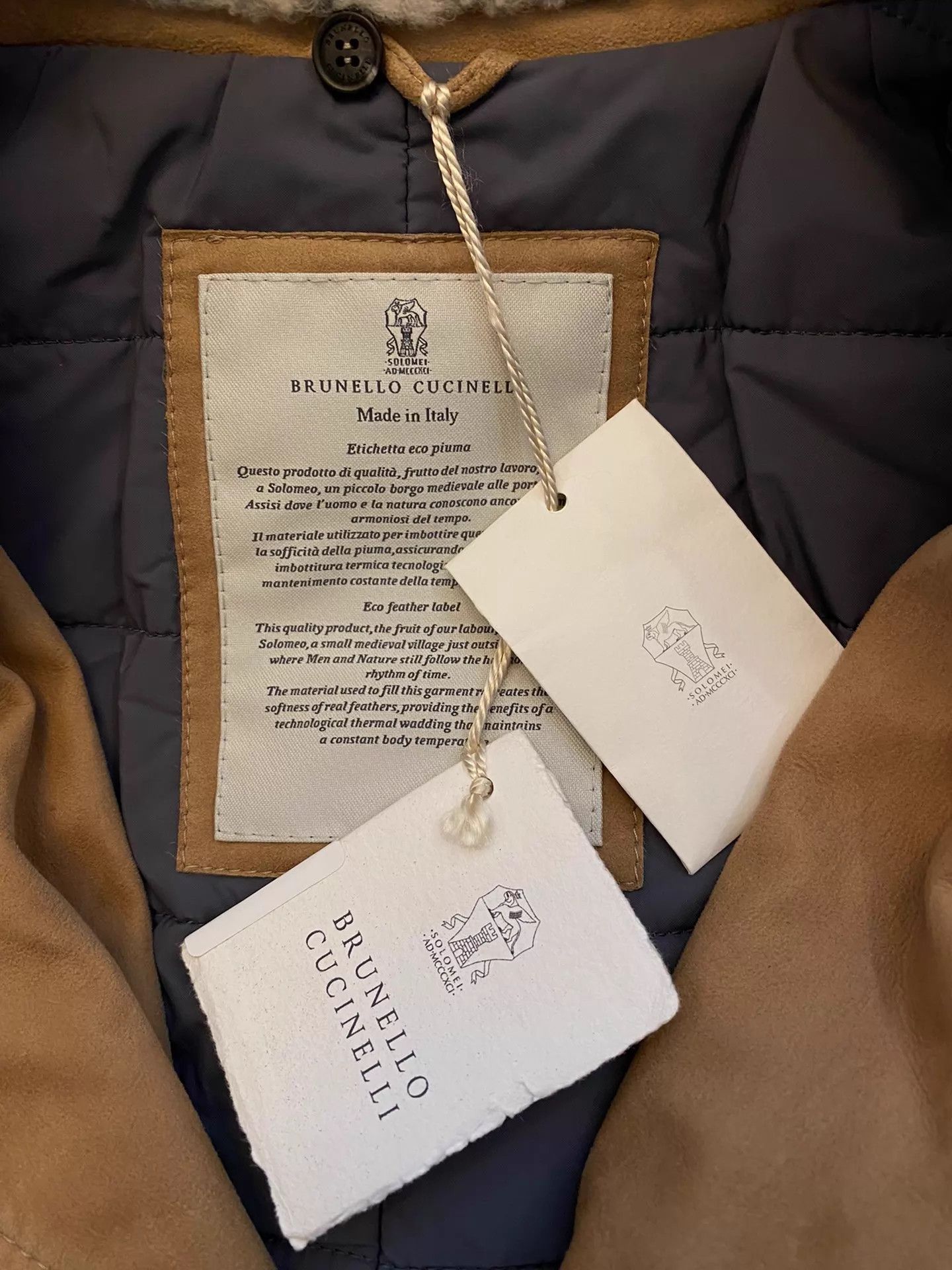 Brunello Cucinelli BC Four-Pocket Leather Safari Down Jacket M (Fur Collar) Size US M / EU 48-50 / 2 - 5 Thumbnail
