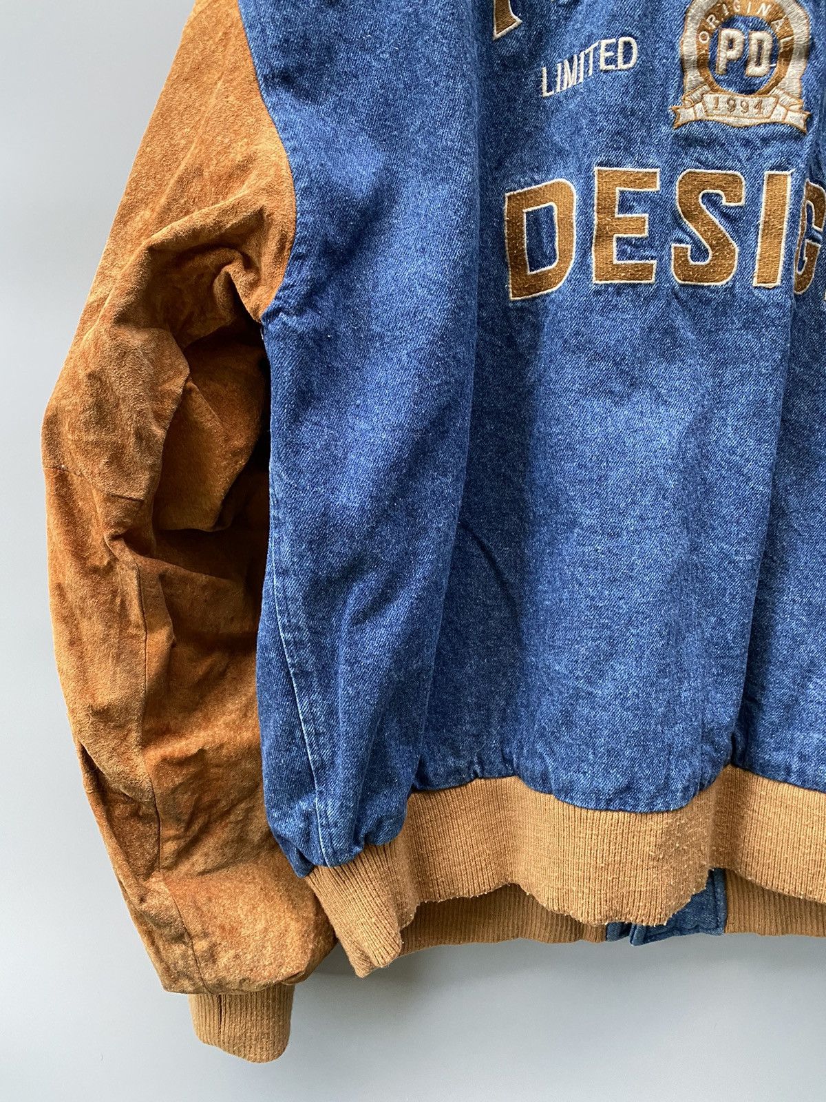 Vintage 1994 Pantera Design Denim Letterman Varsity Jacket Size US L / EU 52-54 / 3 - 3 Thumbnail