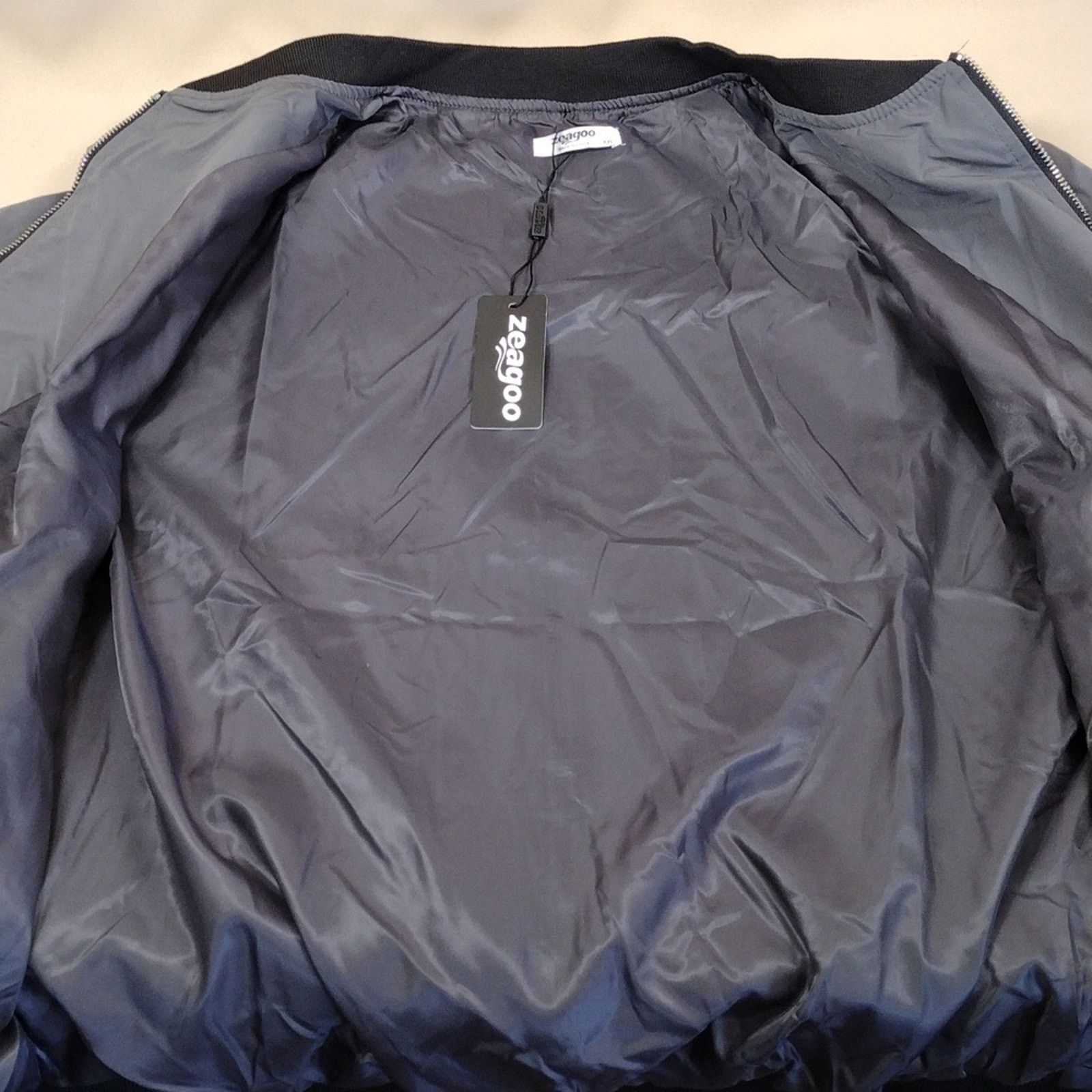 Zeagoo NWT Zeagoo Gray Polyester Outdoor Men's Wind Bomber Jacket Size US XXL / EU 58 / 5 - 8 Thumbnail