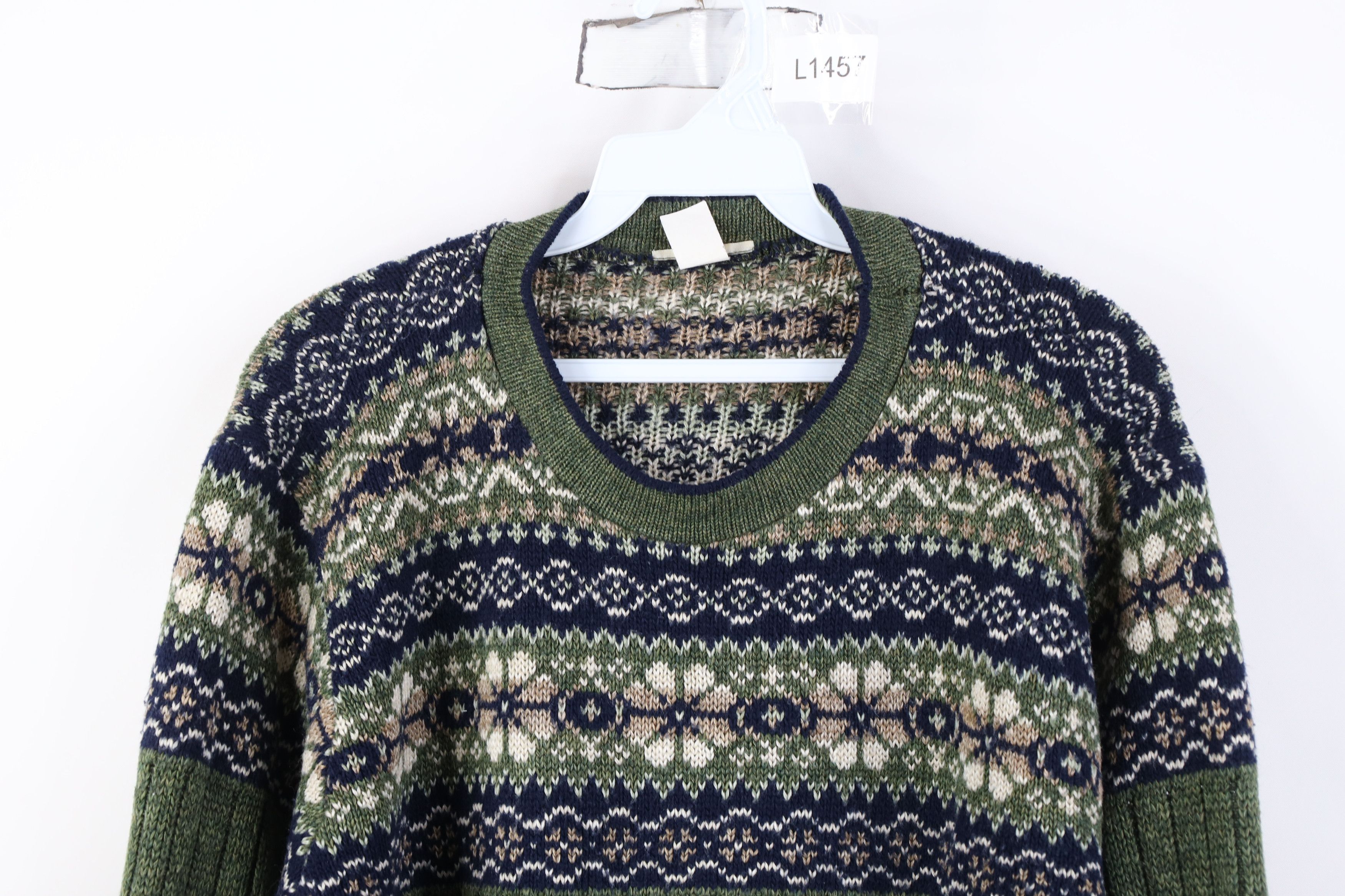 Vintage Vintage 90s Streetwear Distressed Fair Isle Knit Sweater USA Size XXL / US 16-18 / IT 52-54 - 2 Thumbnail