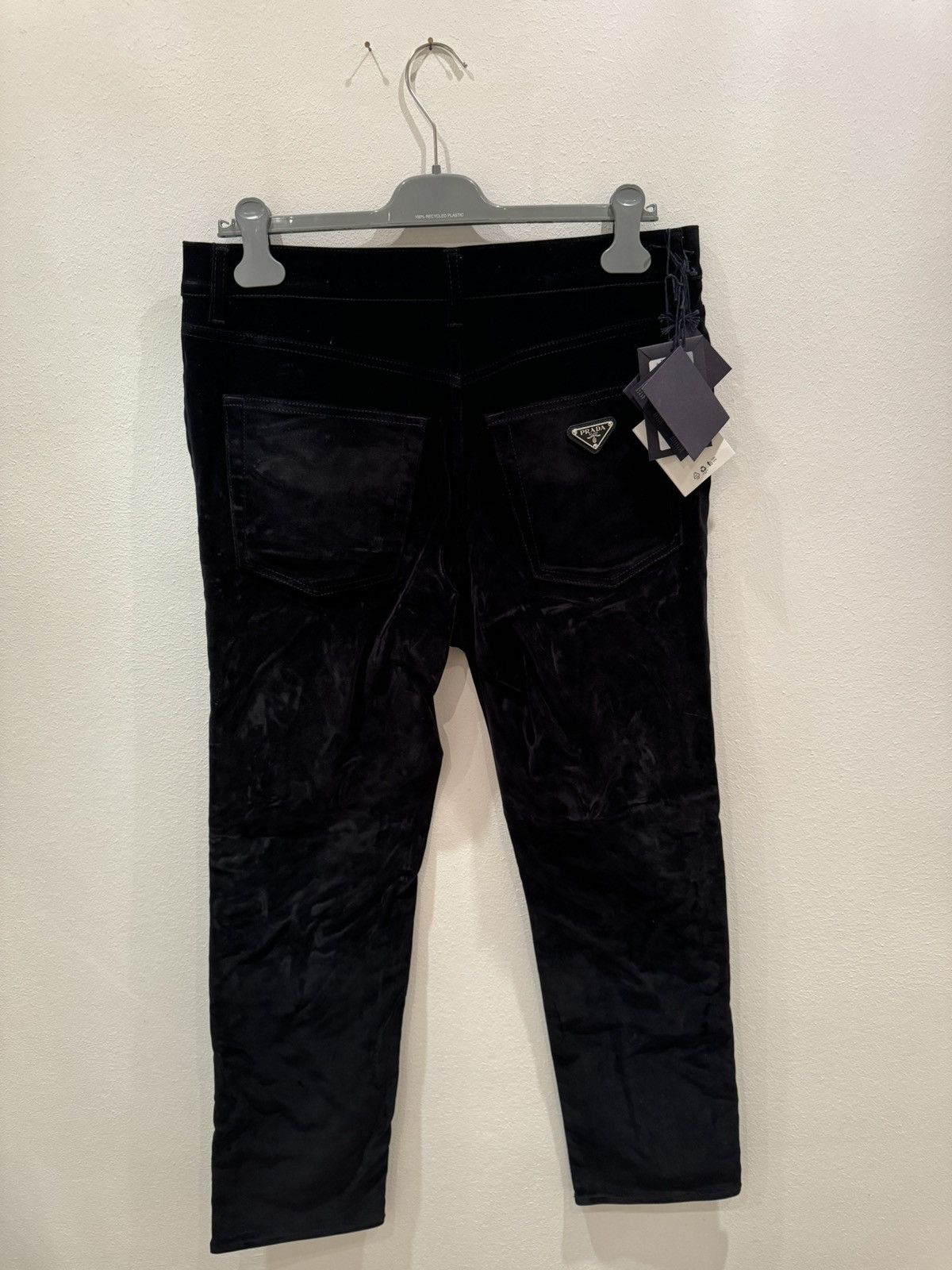 Prada Prada 5-Pocket Black Velvet Denim Jean Pants Size US 33 - 4 Thumbnail