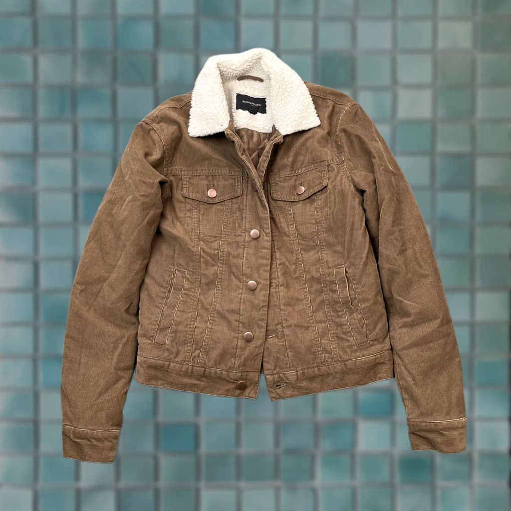 Banana Republic Banana Republic Womens Extra Small Brown Sherpa Corduroy Trucker Coat Size XS / US 0-2 / IT 36-38 - 1 Thumbnail