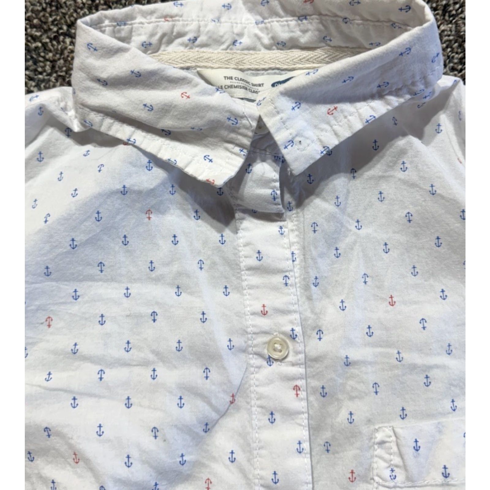 Old Navy Old Navy Women's Shirt Button-Up Long Sleeve Lightweight M Blue Anchor - Basic - Classic (Adult Women) Size M / US 6-8 / IT 42-44 - 2 Thumbnail
