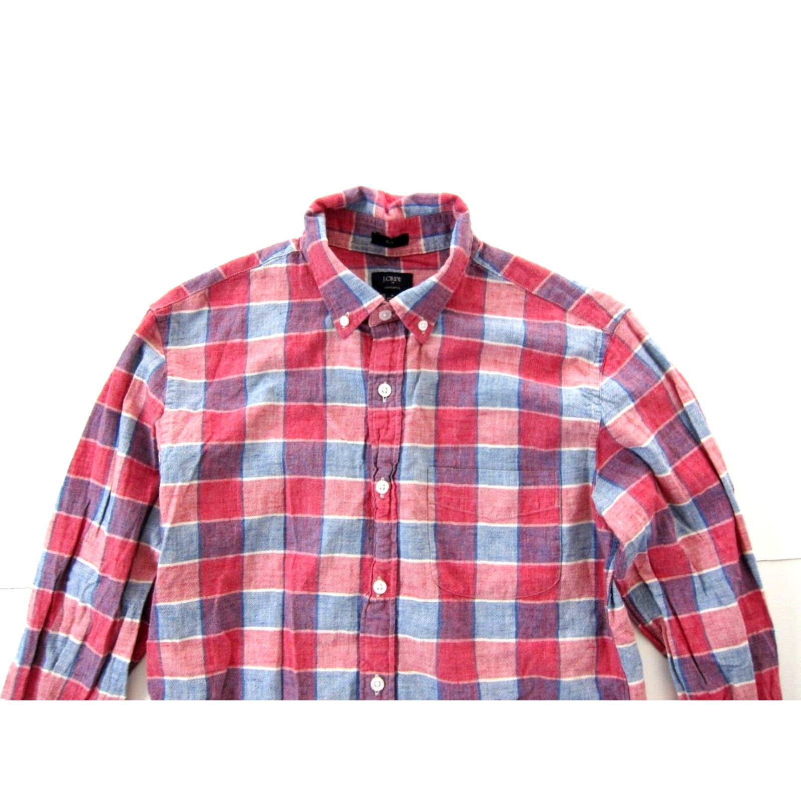 J.Crew J.Crew Homespun Button-Up 100% Cotton Plaid Slim Long Sleeve Shirt Medium Mens Red Blue Size US M / EU 48-50 / 2 - 5 Thumbnail