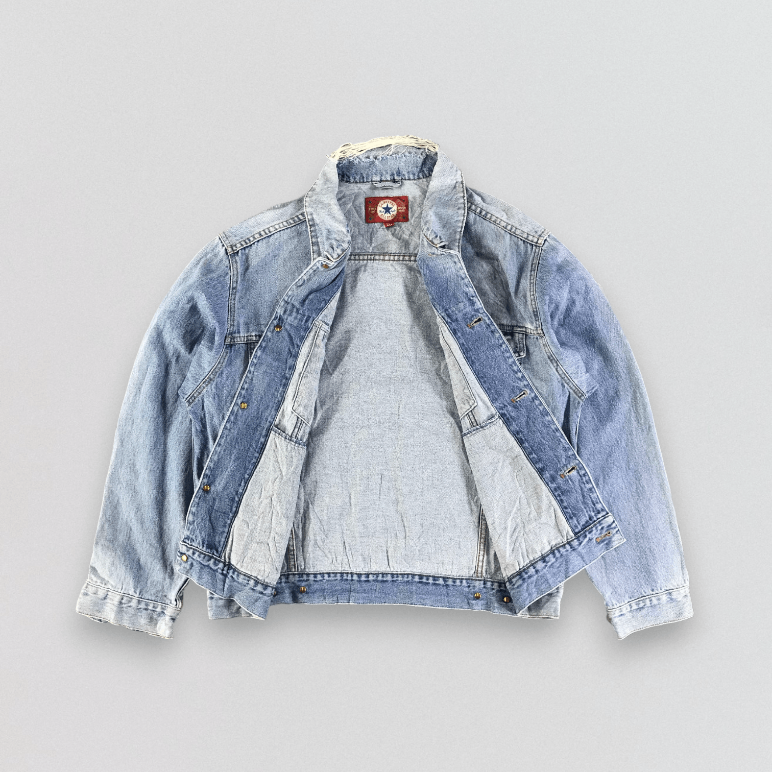 Converse Vintage Distressed Converse Denim Jacket Size US L / EU 52-54 / 3 - 2 Thumbnail