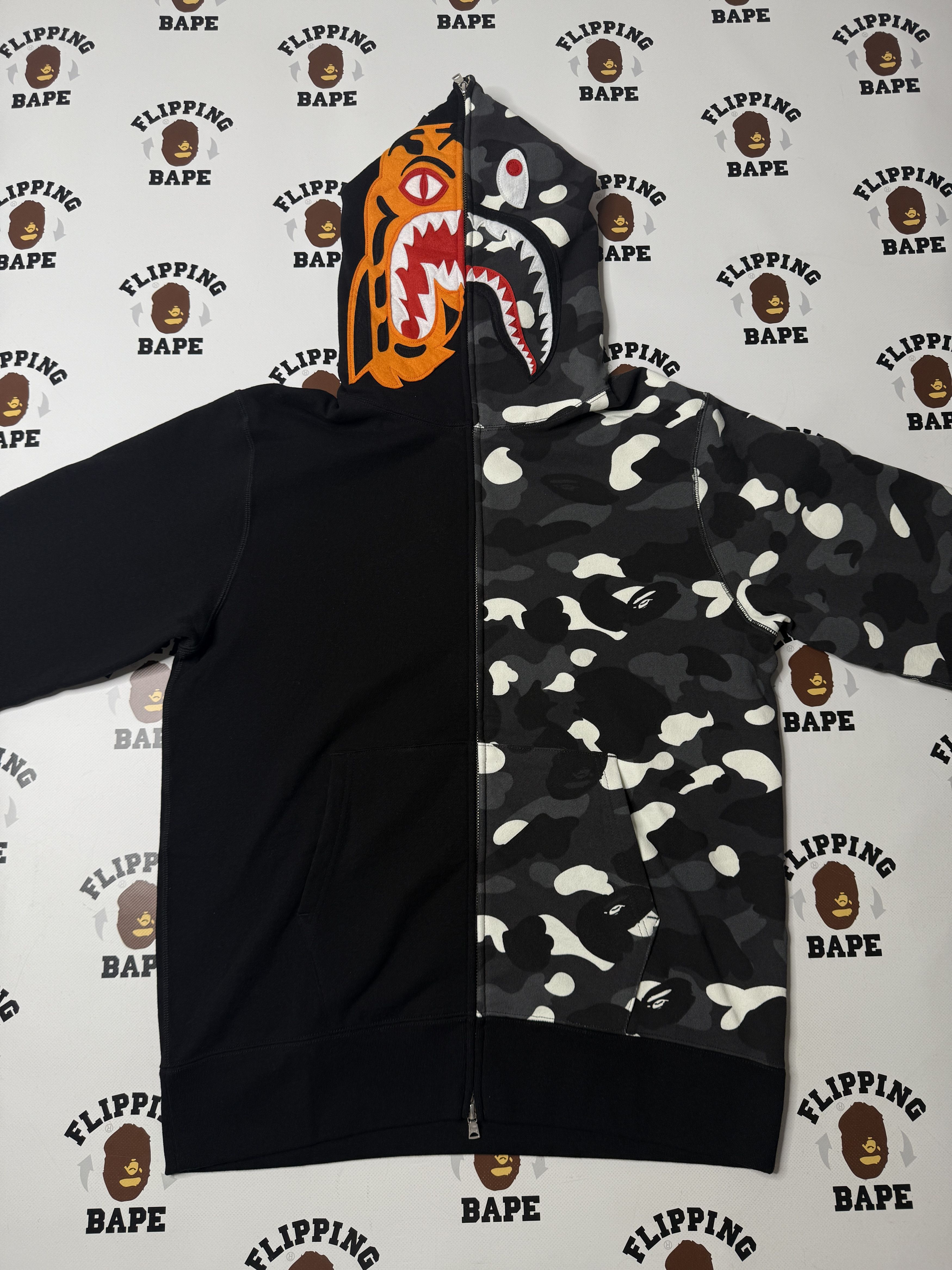 Bape BAPE CITY CAMO TIGER SHARK FULL ZIP HOODIE AW25 Size US L / EU 52-54 / 3 - 14 Thumbnail