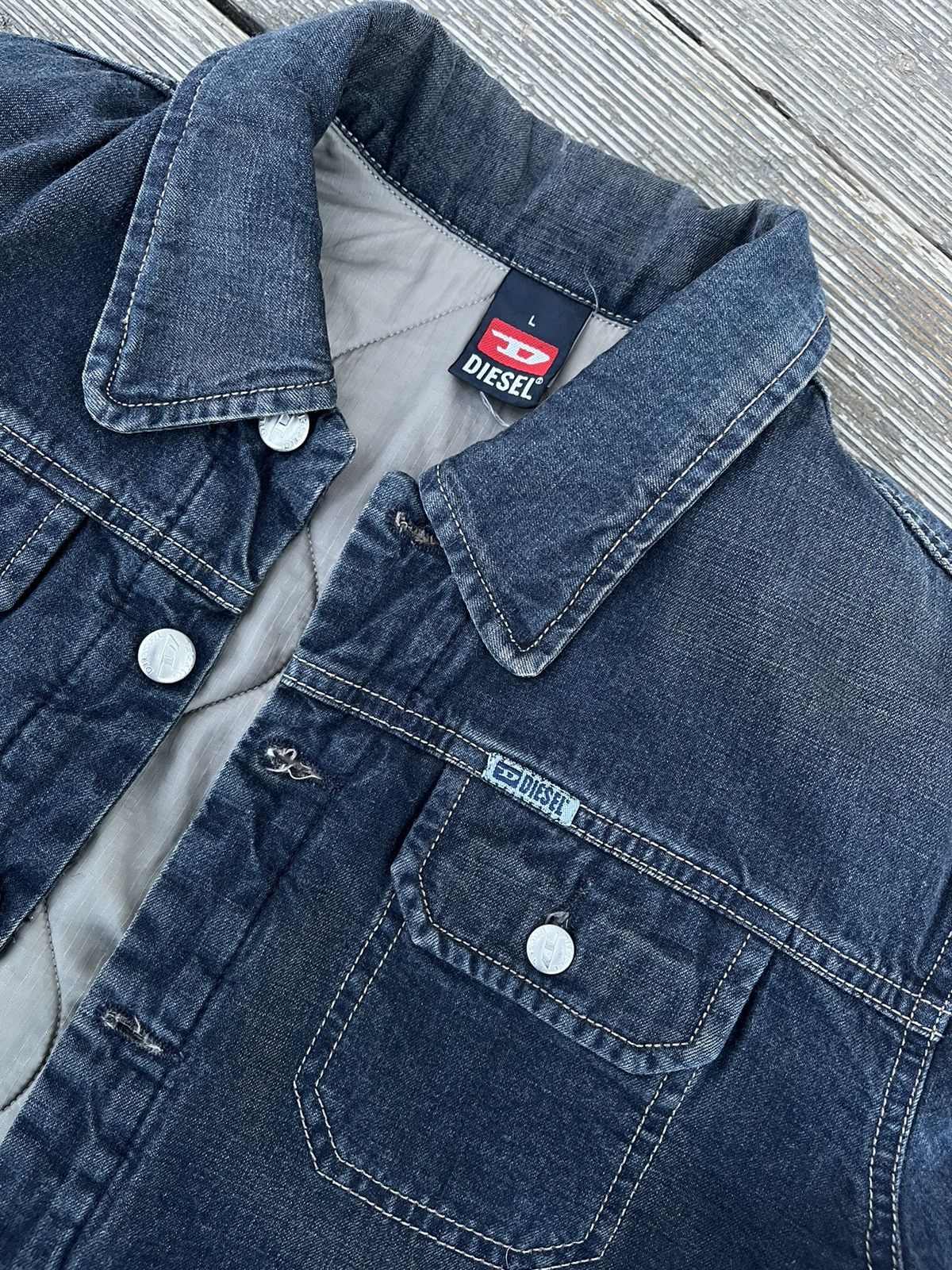 Diesel Diesel vintage denim blue jacket insulated size L Size L / US 10 / IT 46 - 8 Thumbnail