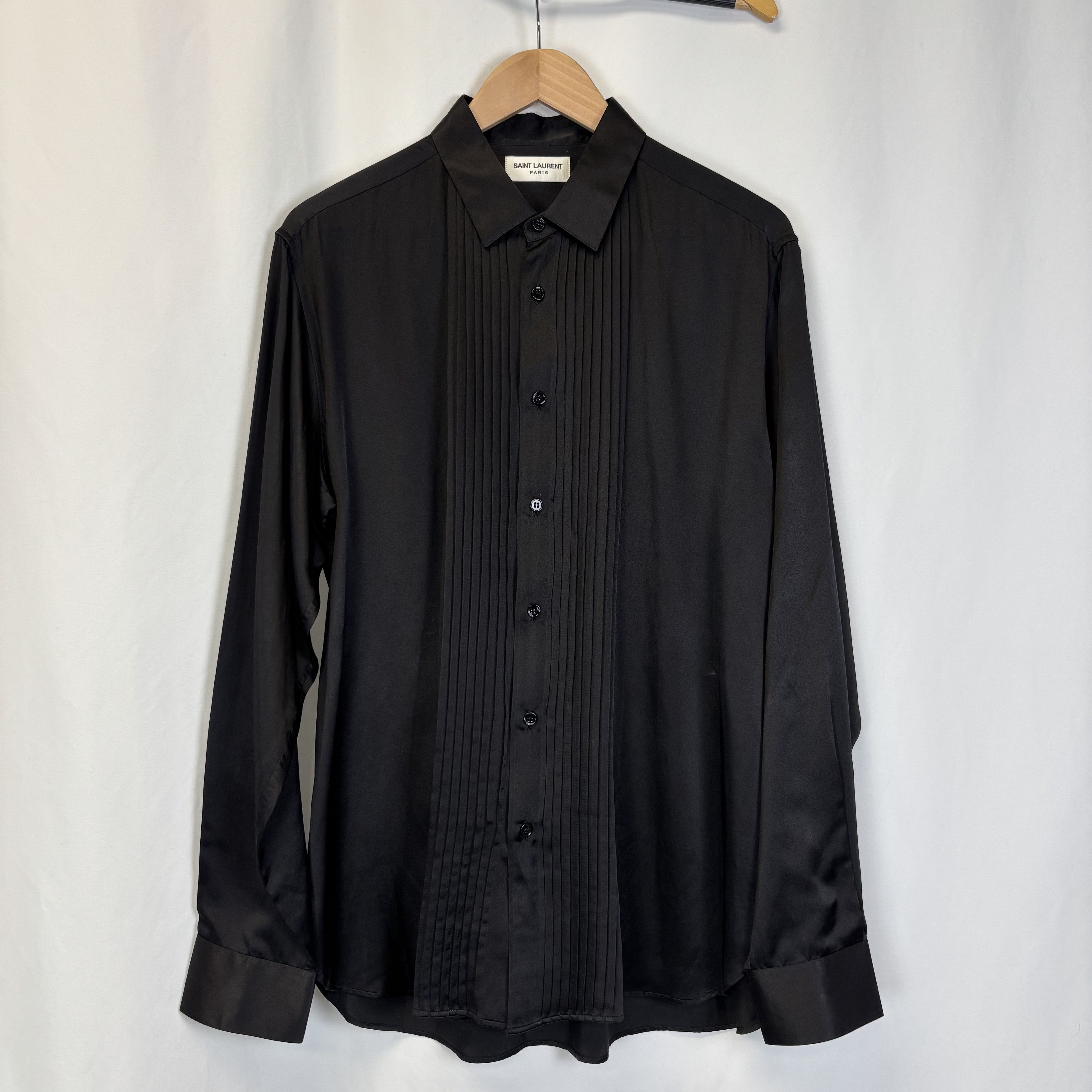 Saint Laurent Paris Saint Laurent Black Silk Shirt Size US L / EU 52-54 / 3 - 1 Thumbnail