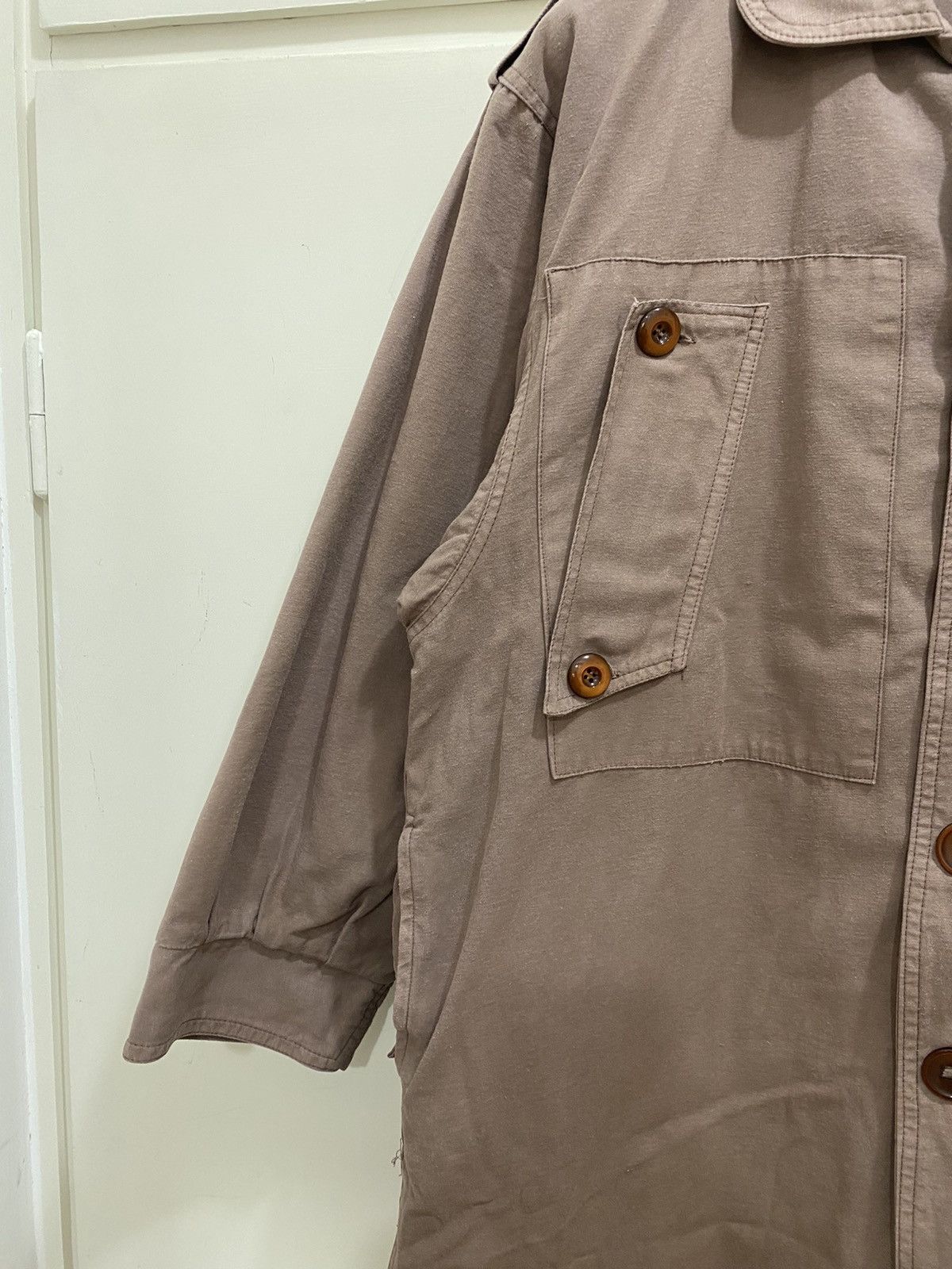 Fiorucci Rare Fiorucci Hard Trench Coat, size S, brown, used . Size US S / EU 44-46 / 1 - 6 Thumbnail