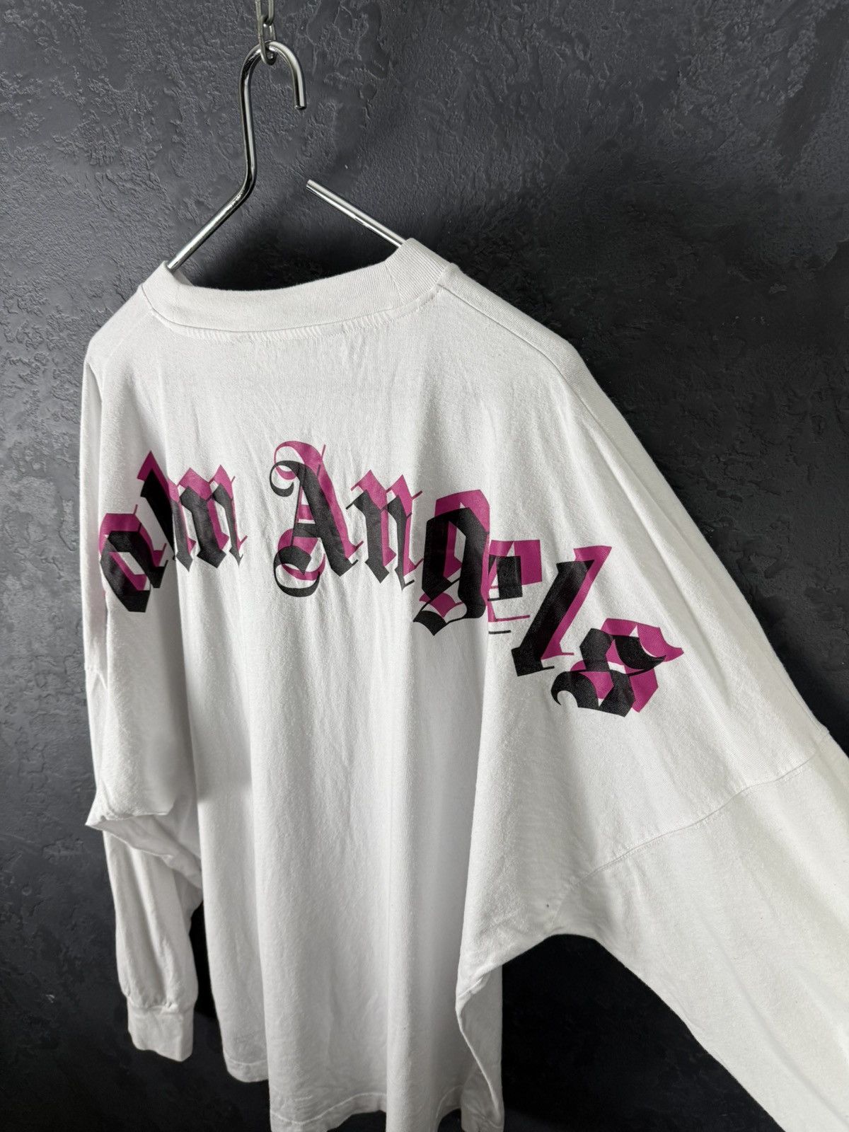 Palm Angels Palm Angels Doubled Logo Oversized Long Sleeve Shirt Size US XL / EU 56 / 4 - 9 Thumbnail