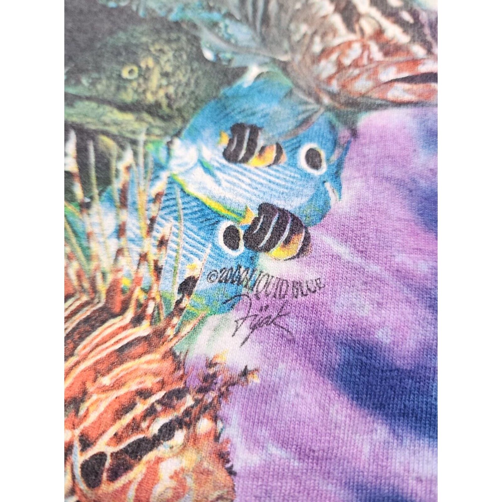 Liquid Blue VINTAGE Liquid Blue Tie Dye T Shirt Mens XL Blue 90s Hippie Ocean Dolphin Size US XL / EU 56 / 4 - 5 Thumbnail