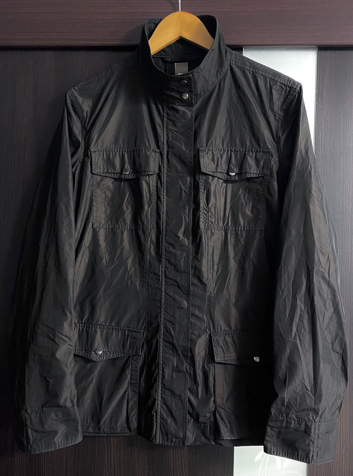 Add Add Italy Chocolate Brown M 65 Shimmer Nylon Light Jacket Size US M / EU 48-50 / 2 - 2 Thumbnail