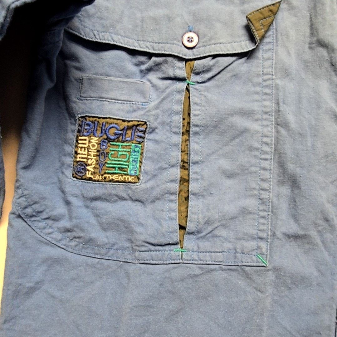 Bugle Boy Vintage Bugle Boy Blue Button-Up Logo Patch M Shirt 90s Size US XL / EU 56 / 4 - 5 Thumbnail