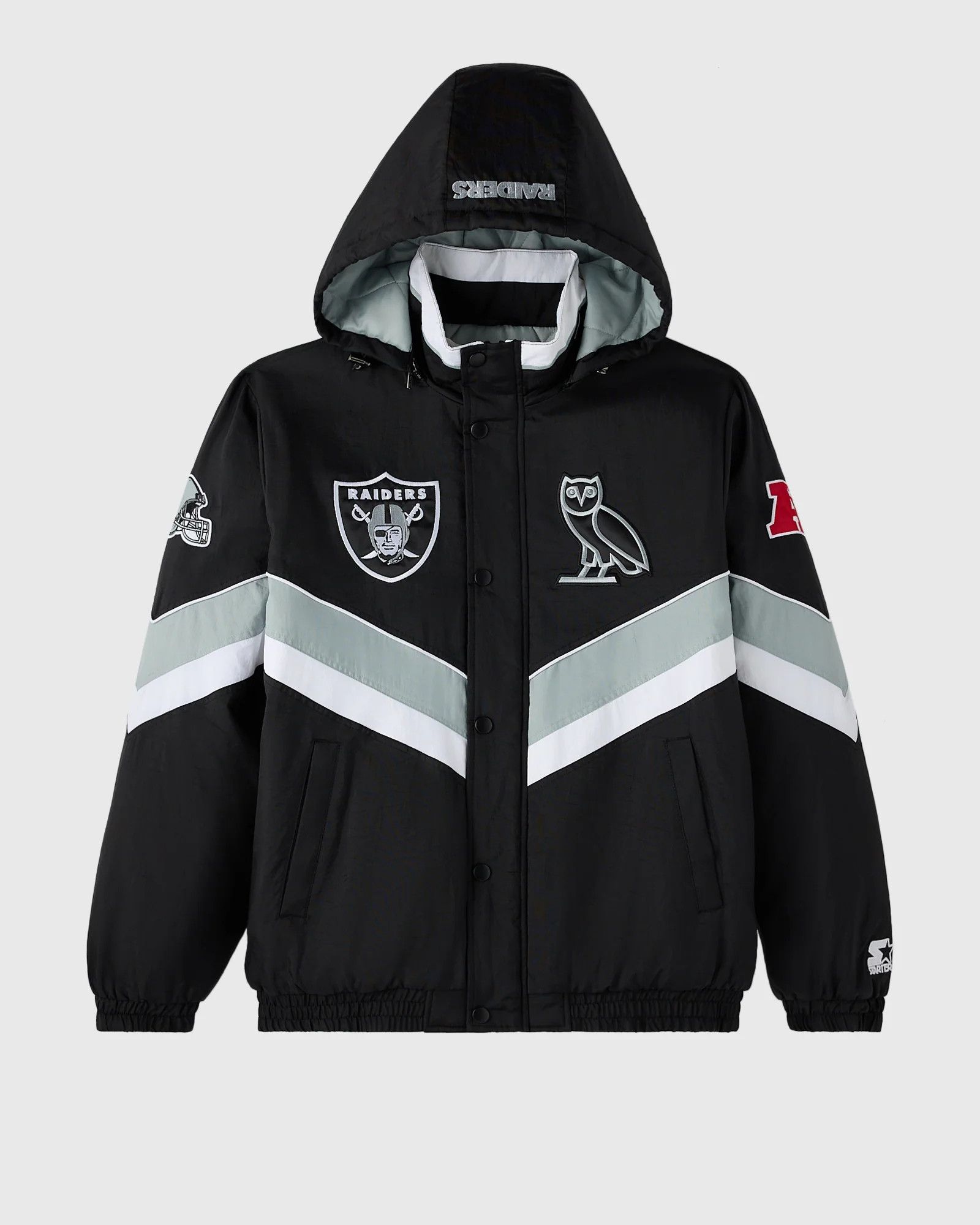 Drake OVO x NFL LAS VEGAS RAIDERS STARTER SIDELINE PUFFER JACKET Size US XL / EU 56 / 4 - 1 Thumbnail