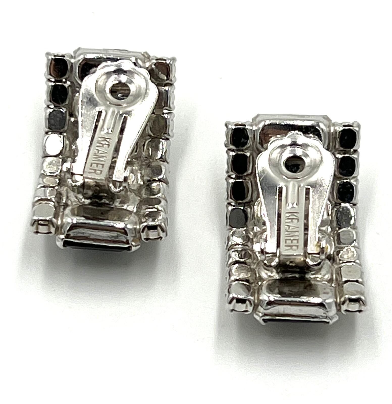 Stormy Kromer Kramer Black & White Rhinestone Arch Clip-On Earrings Size ONE SIZE - 5 Thumbnail