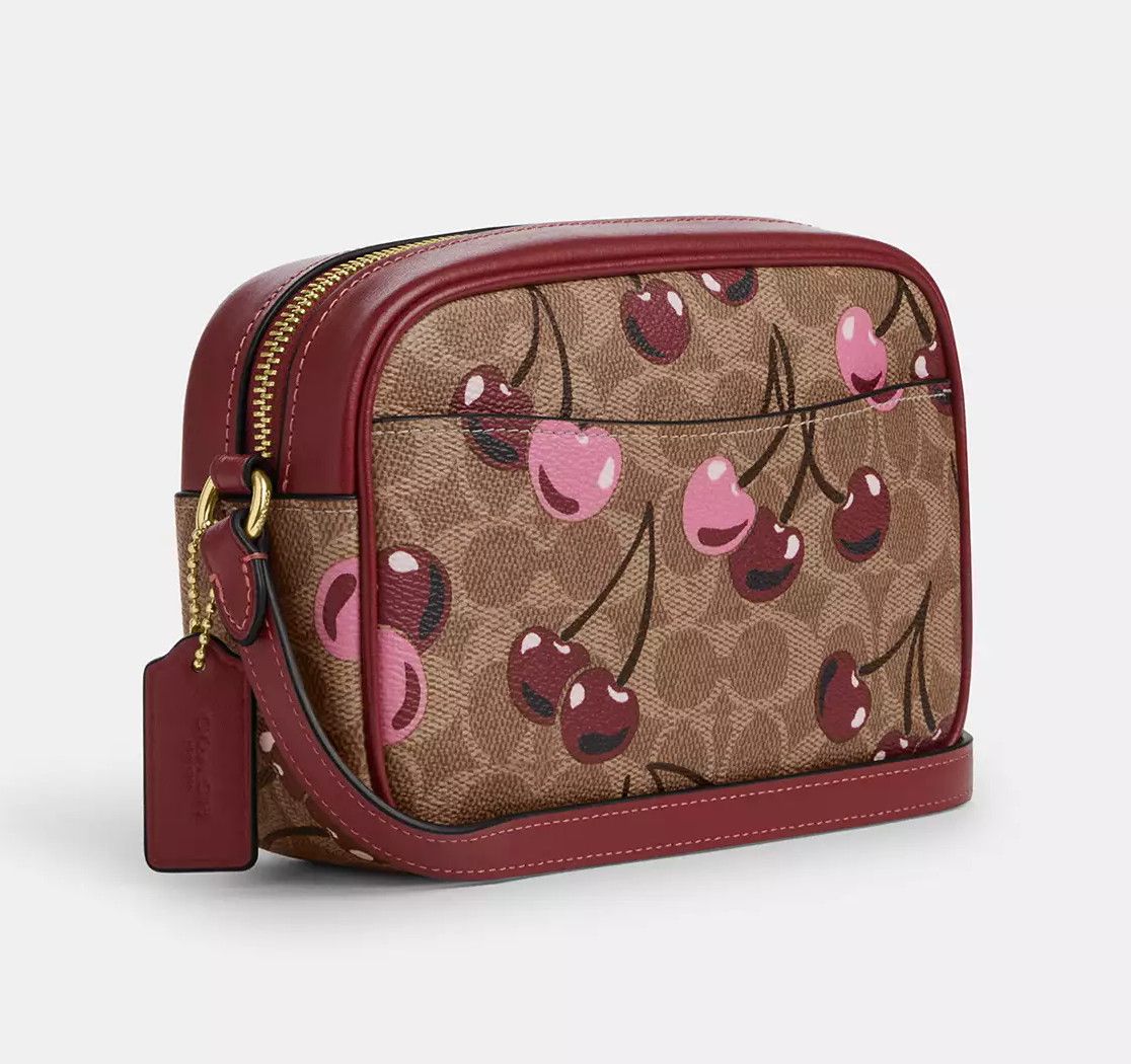 Coach 🍒 Mini Jamie Camera Bag In Signature Canvas Cherry CAB03 Size ONE SIZE - 9 Thumbnail