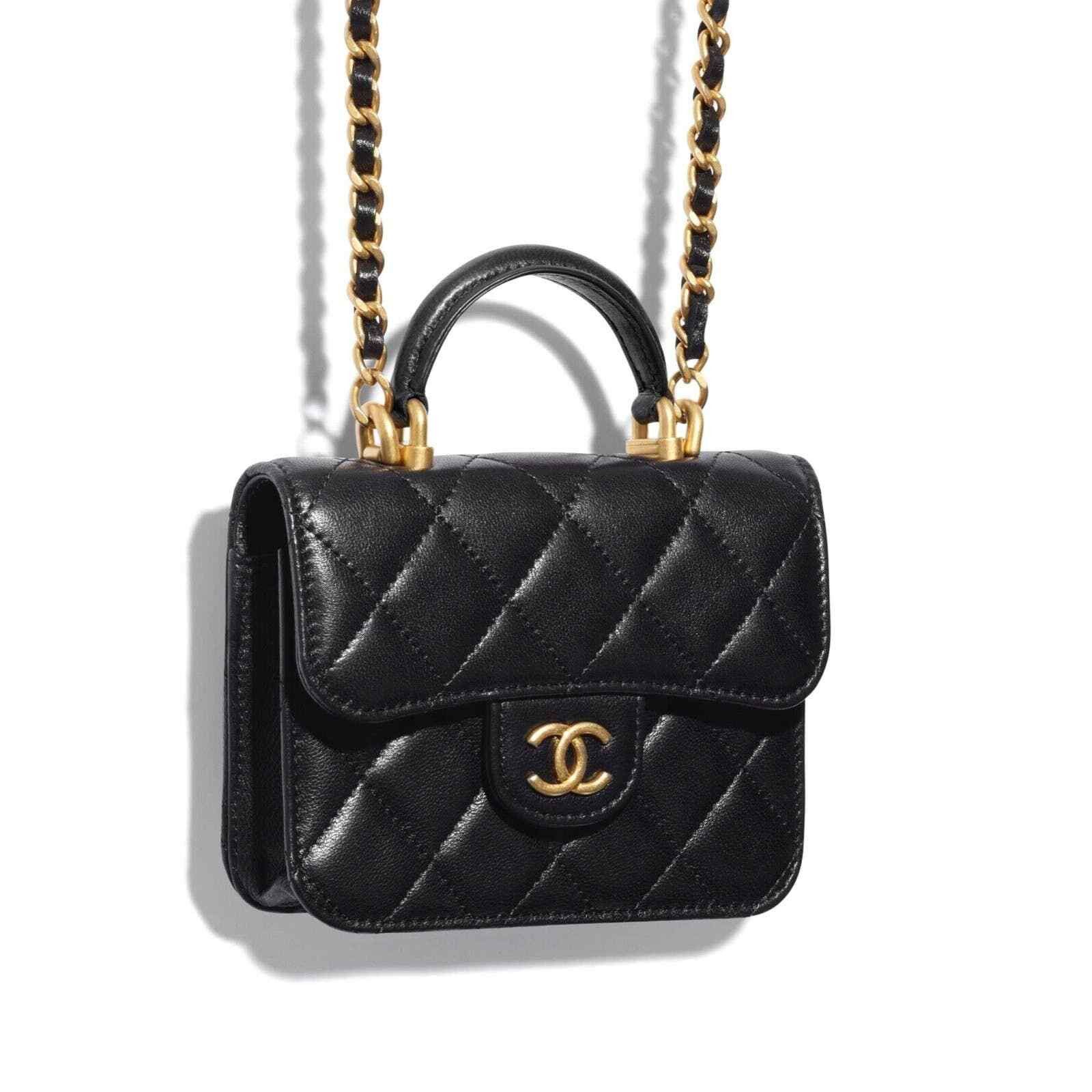 Chanel Chanel Coin Purse With Chain Gold Handle Crossbody Bag Size ONE SIZE - 3 Thumbnail