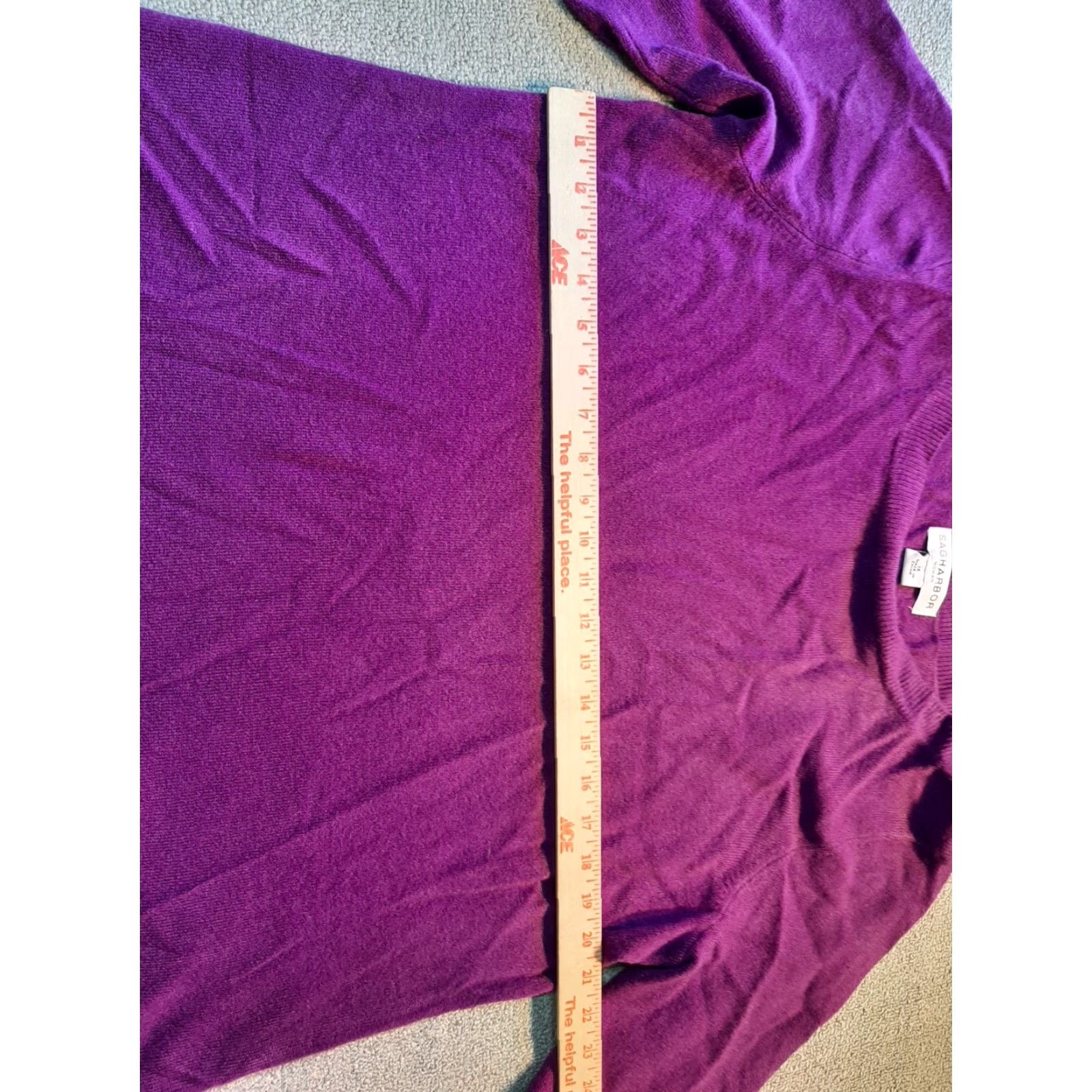 Vintage Sag Harbor Women's Long Sleeve Sweater Purple 1X Size XL / US 12-14 / IT 48-50 - 4 Thumbnail